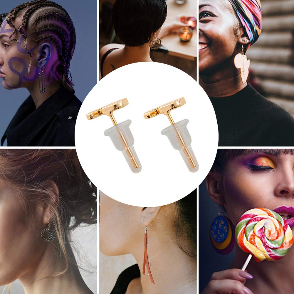 Clear Silicone Earring Backs - 150 Pcs / 75 Pairs Hypoallergenic Secure Push-Back Earring Stoppers for Stud Earrings, 10x6mm Full-Cover Studs Dust-Proof…