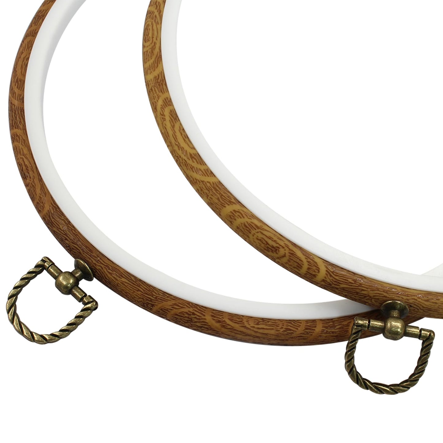 8 Inch Embroidery Hoop Frame Set, Round Circle Imitated Wood Display Frame, Cross Stitch Hoops for Art Craft Sewing and Hanging (3 Pcs)