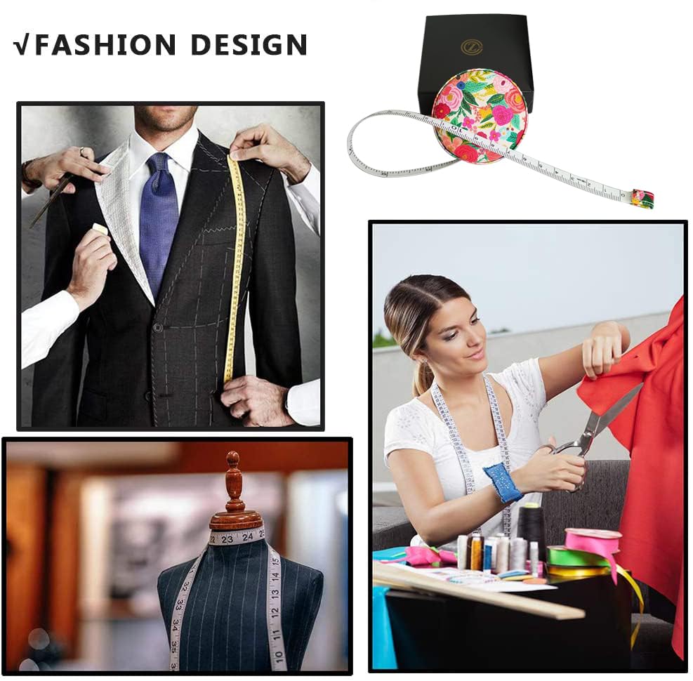 Tape Measure for Body Measuring Fabric Sewing Tailor Ruler Flexible Soft Pocket Small Mini Body Measurement Cloth Measuring Tape 60 Inch Premium Leather Retractable Tape Measure