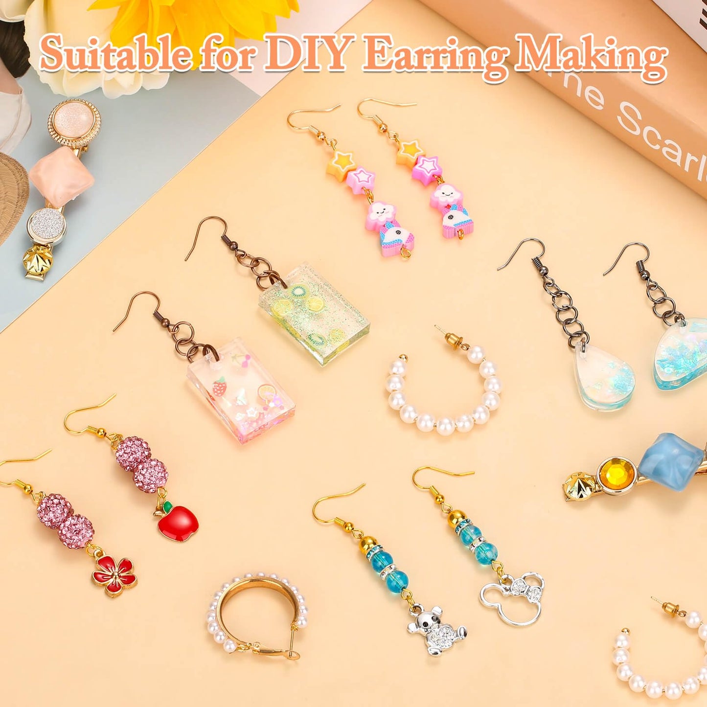 Cridoz 960PCS Earrings Making Supplies Kit with 240PCS Earring Hooks, 420PCS Jump Rings and 300PCS Earring Backs for Earring Making and Repair (Multicolors)