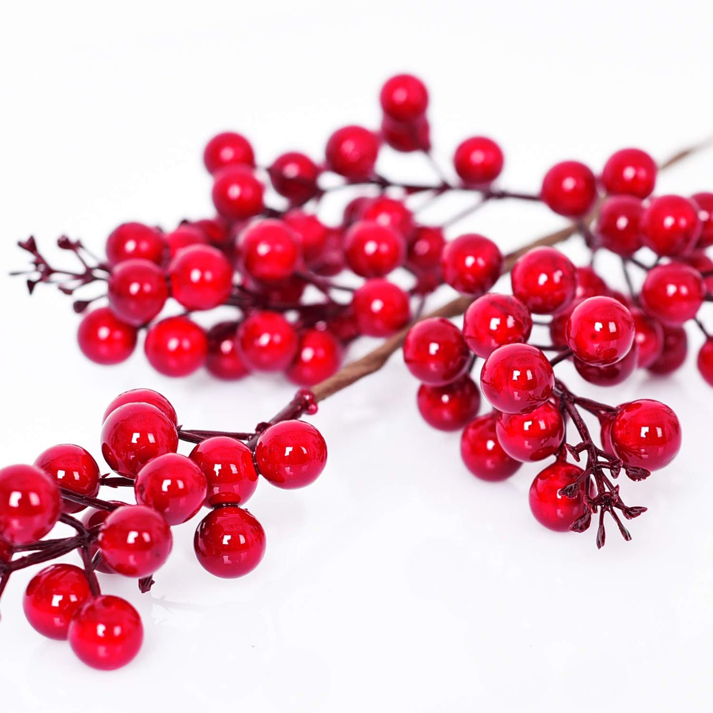 Lvydec 4 Pack Artificial Red Berry Stems Clearance - 19.5 Inch Christmas Holly Berry Branches for Holiday Home Decor and Crafts