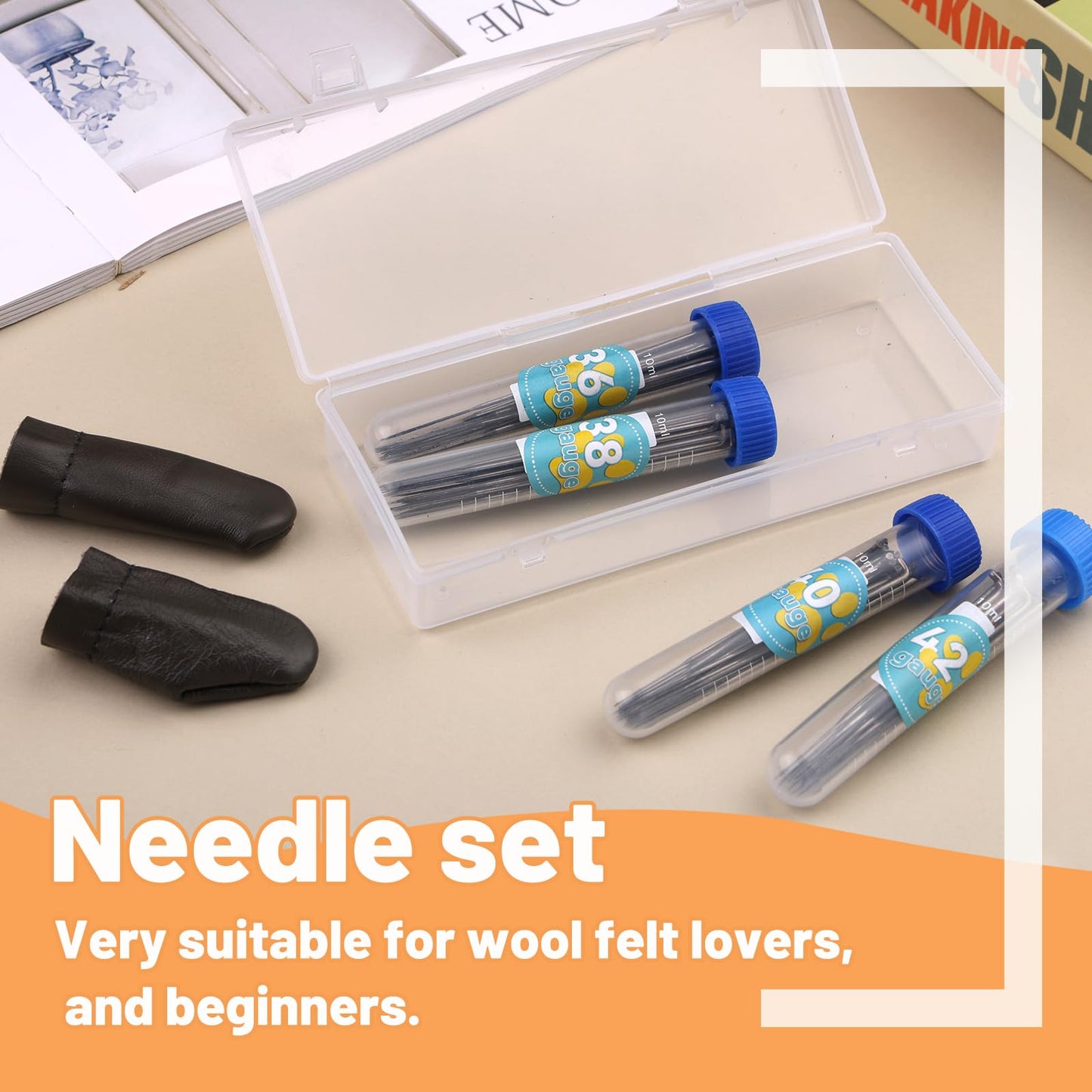 80PCS Needle Felting Needles, 4 Sizes Wool Felting Needles, Needle Felting Tools Supplies Kit with Felting Needles Fingercots Storage Box for DIY Wool Felting Crafts