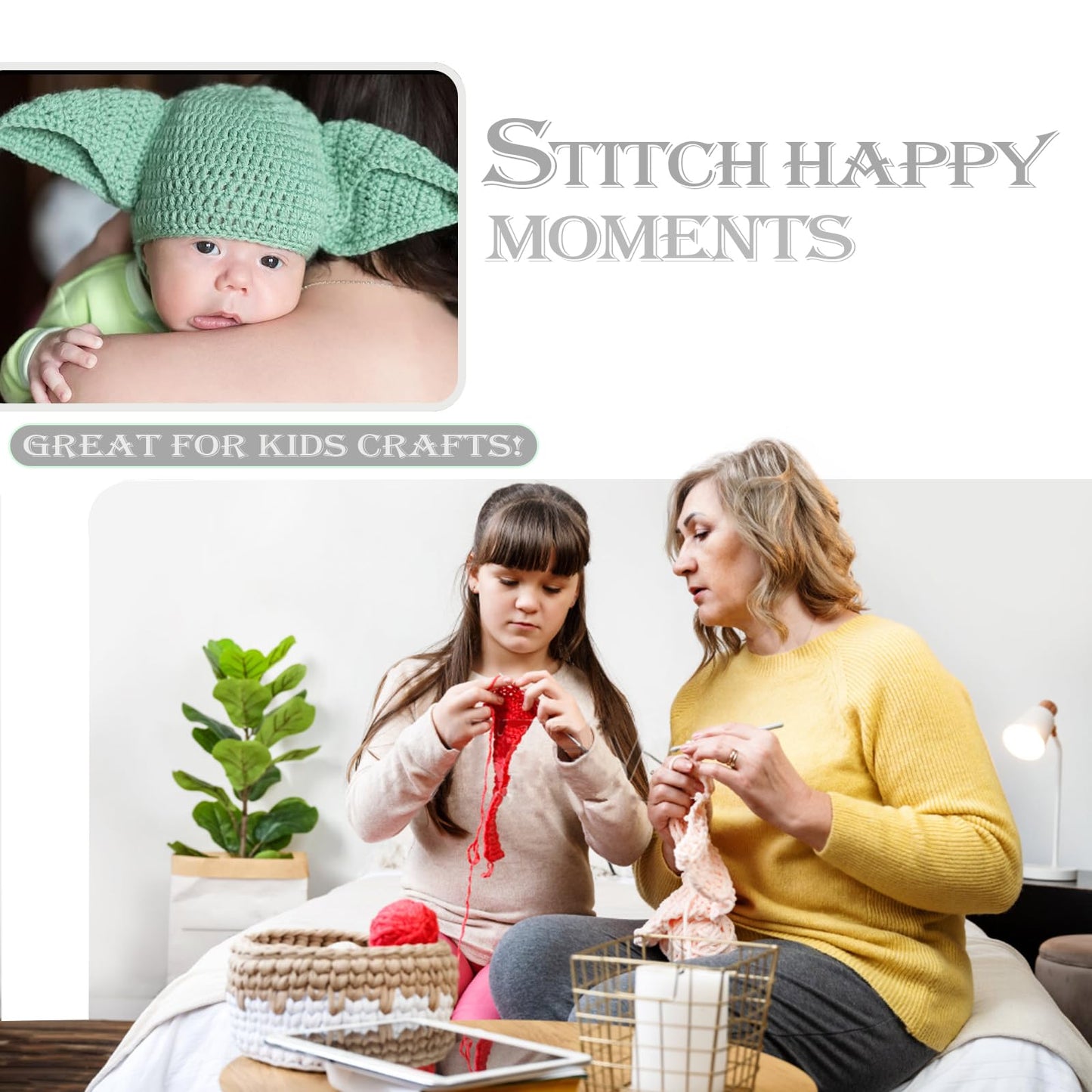 Buylorco Crochet Hooks 11 Size Crochet Hook Set with Soft Handle and Case Crochet Needle Kit for Beginners Knitting Needle Kit Yarn Crochet Kit 2mm(B) to 8mm(L)