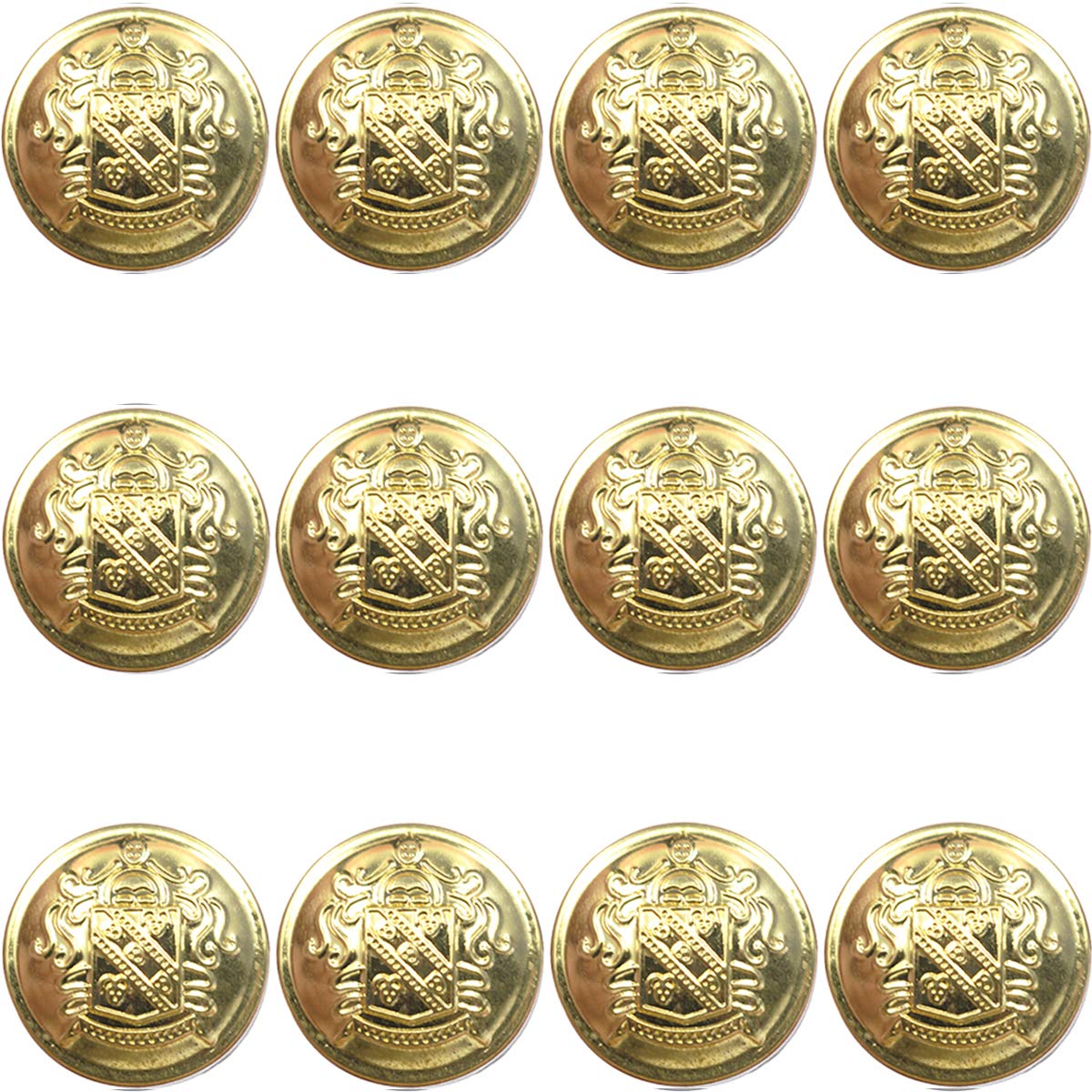 KENDANY 16 Piece Metal Blazer Button Set - for Blazer, Suits, Sport Coat, Uniform, Jacket 25mm (Gold 16 Piece)