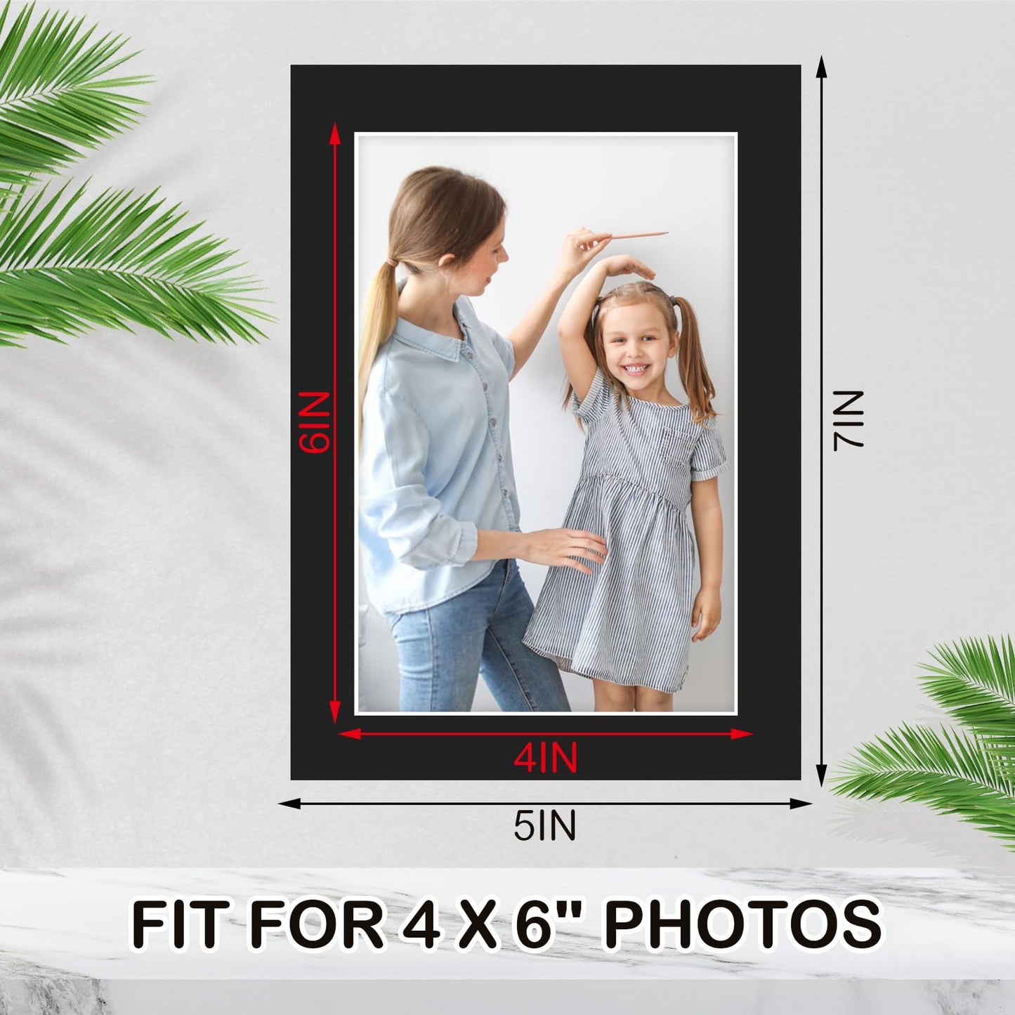 15 Pack 5x7 Black Picture Mats, Frame Mattes for 4x6 Pictures Display Photo Frame Mat Core Bevel Cut Mat Board Show Kit for Photos, Prints, Artworks