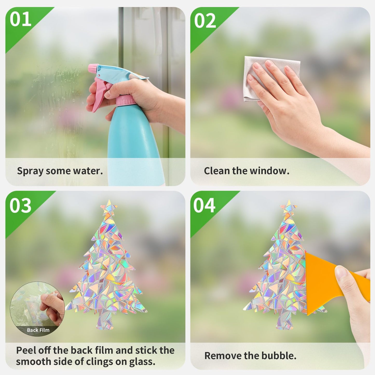 78 PCS Christmas Window Clings, DELLAN Window Decals to Prevent Birds Strikes, Bird Deflectors Stickers for Glass Windows (Christmas)