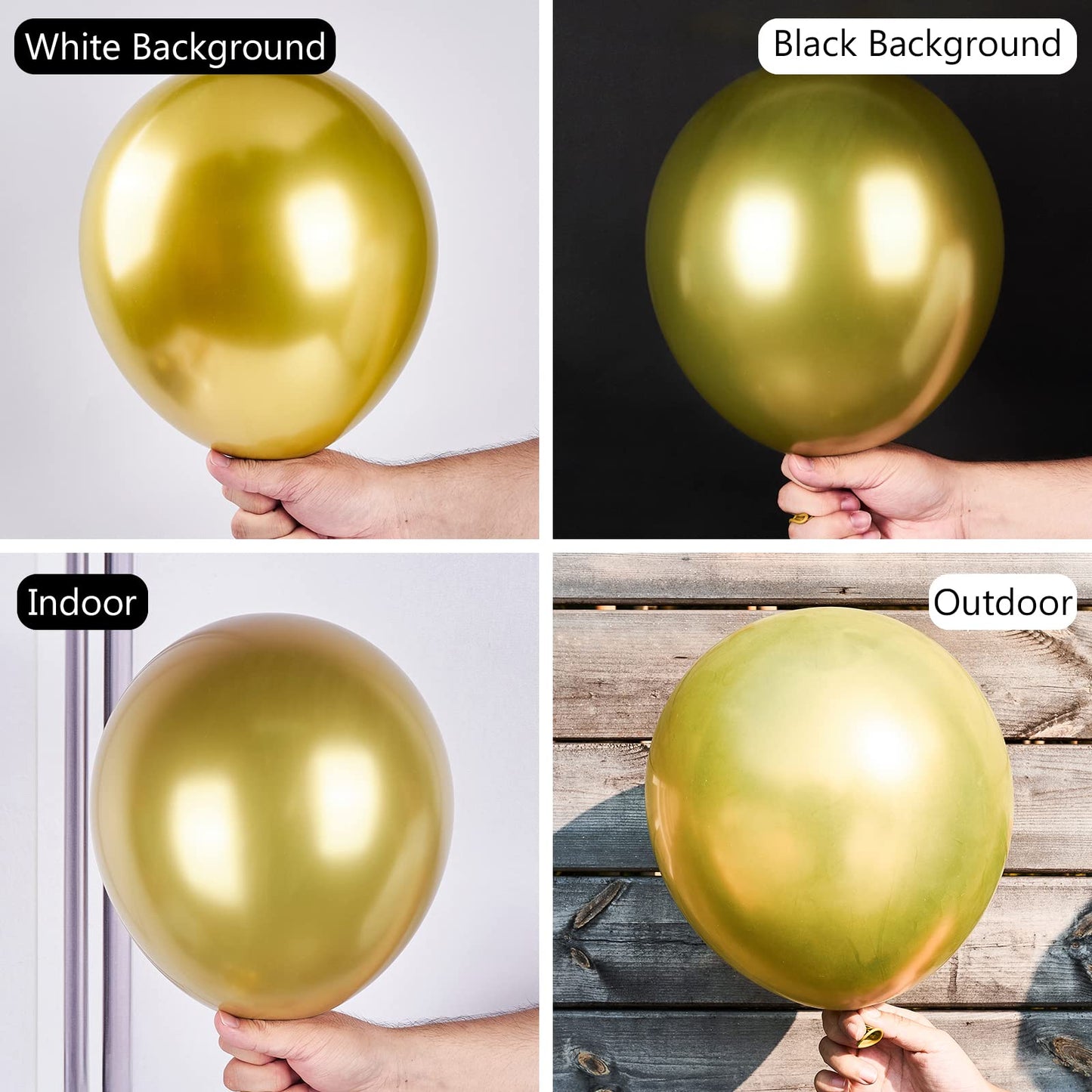 PartyWoo Metallic Gold Balloons, 140 pcs Gold Metallic Balloons Different Sizes Pack of 18 Inch 12 Inch 10 Inch 5 Inch Gold Balloons for Balloon Garland or Balloon Arch as Party Decorations, Gold-G101