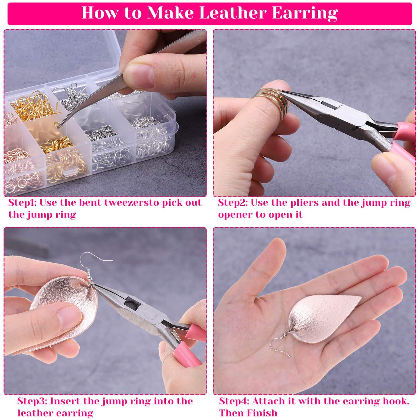 Earring Making Supplies,   1350pcs Earring Making Kit with Earring Hooks, Jump Rings, Pliers, Earring Backs, Earrings Holder Cards and Clear Bags for DIY Earring Supplies and Earring Findings