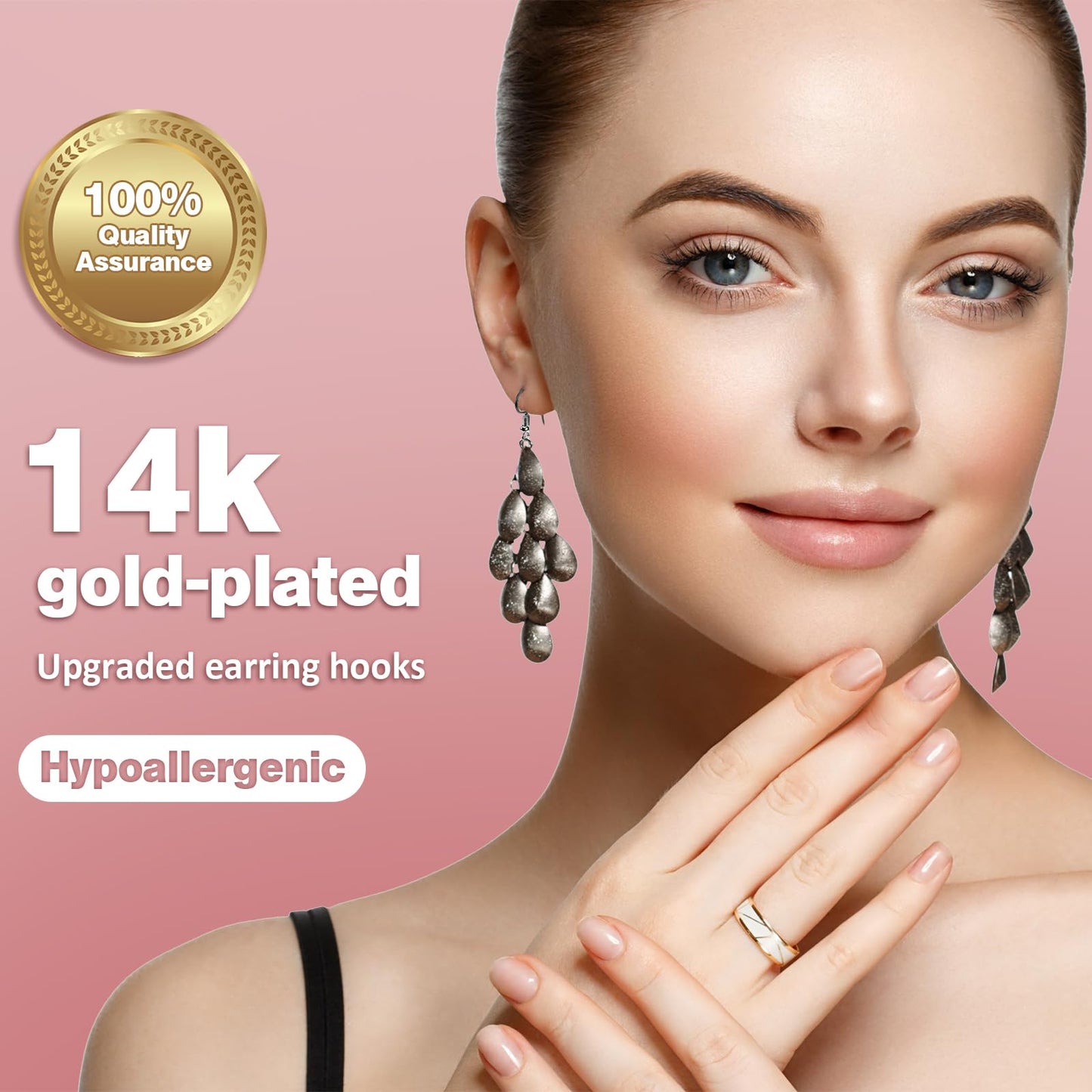 14k Gold Plated Earring Hooks for Jewelry Making, 300 Pcs Hypoallergenic DIY Earring Making Supplies Kit, Upgraded French Ear Fish Hook Earing Findings Wires Parts Hardware Pieces (Gold)