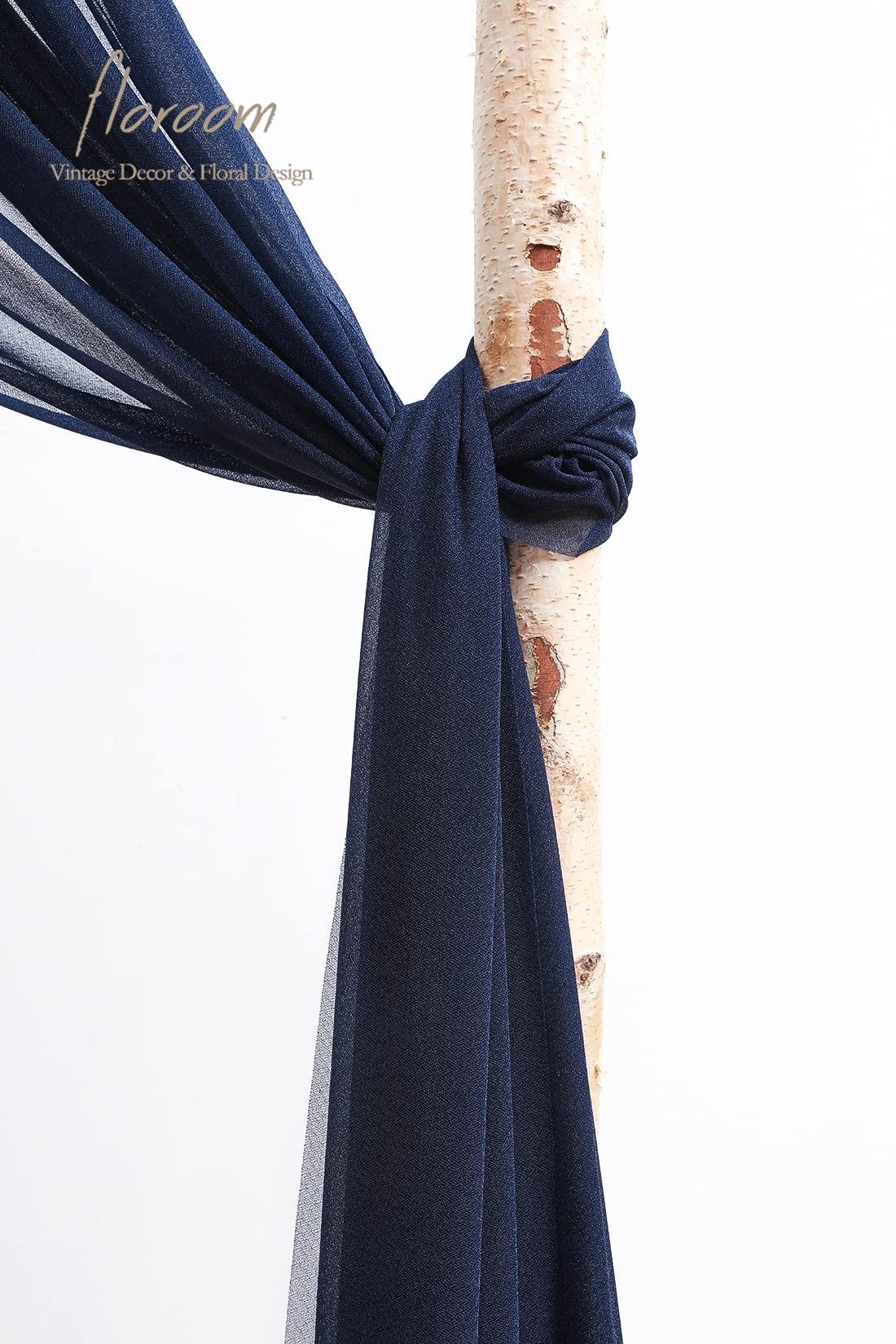 Wedding Arch Draping Fabric 2 Panels 20Ft Navy Blue Chiffon Fabric Drapes Arbor Drapery Wedding Ceremony Reception Swag Decorations