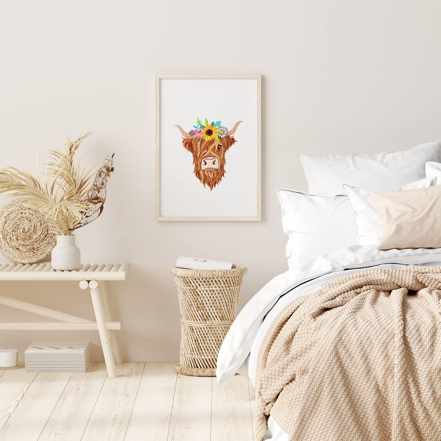 Animal Embroidery Kits for Beginners with Highland Cow Pattern,Adults Starter Cross Stitch Kit DIY Needlepoint