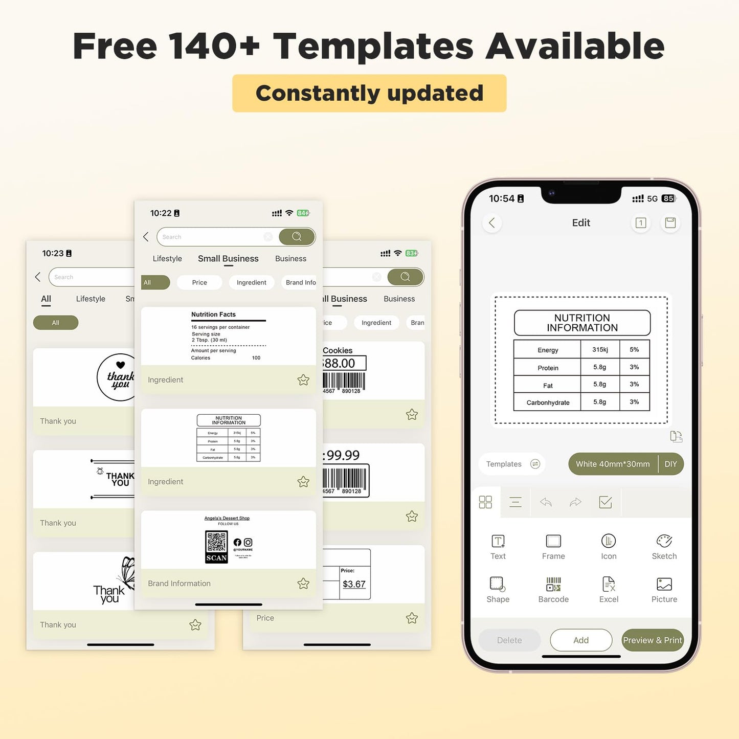 SUPVAN T50M Pro Bluetooth Label Maker Machine with Tape, Wide Waterproof Label, Versatile App with 40 Fonts and 450+ Icons, Inkless Labeler for Home, Kitchen, School, Office Organization, Black