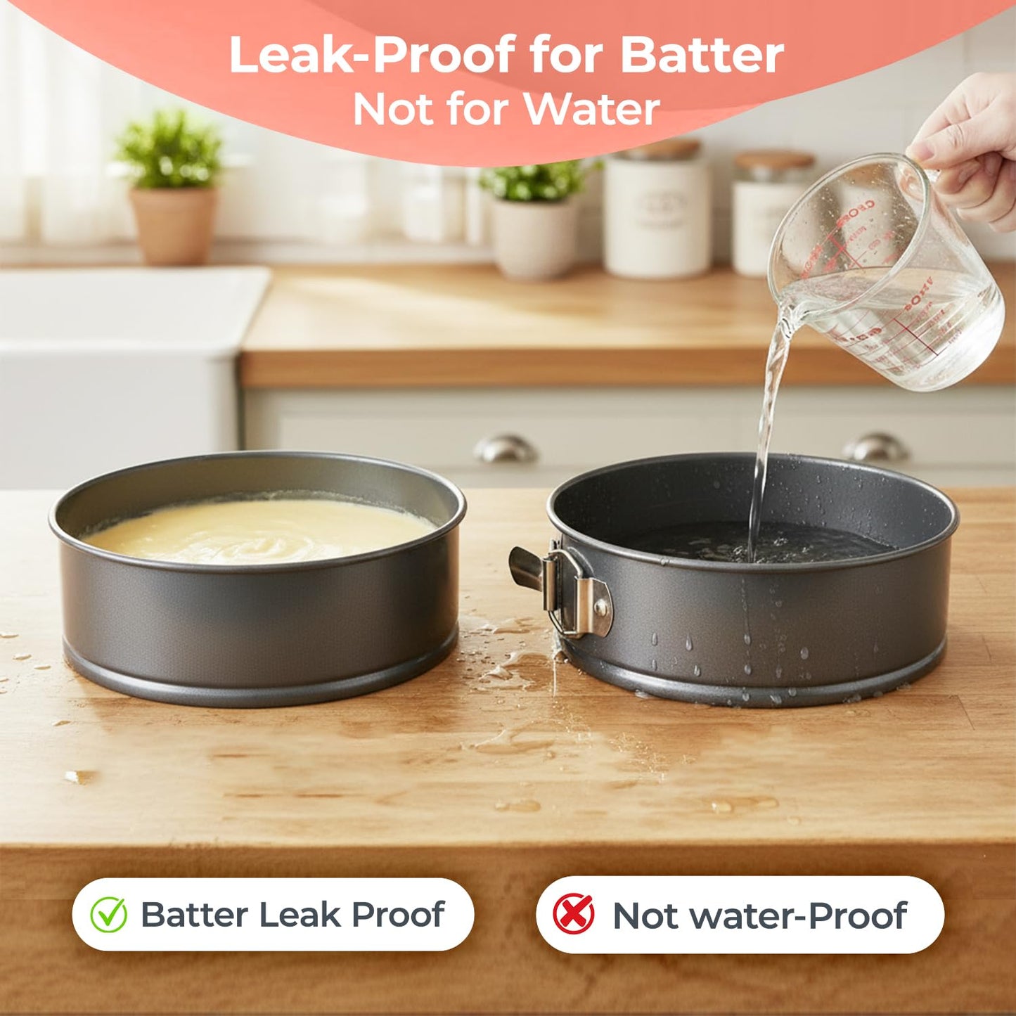 RFAQK 150PCs Cake Pan Set for Baking + Cake Decorating Supplies: 3 Round Non Stick Springform Pan Set (4, 7, 9 inches),24 Icing Tips,Cake Leveler–Multi-functional Leak-Proof Cake Pans & eBook