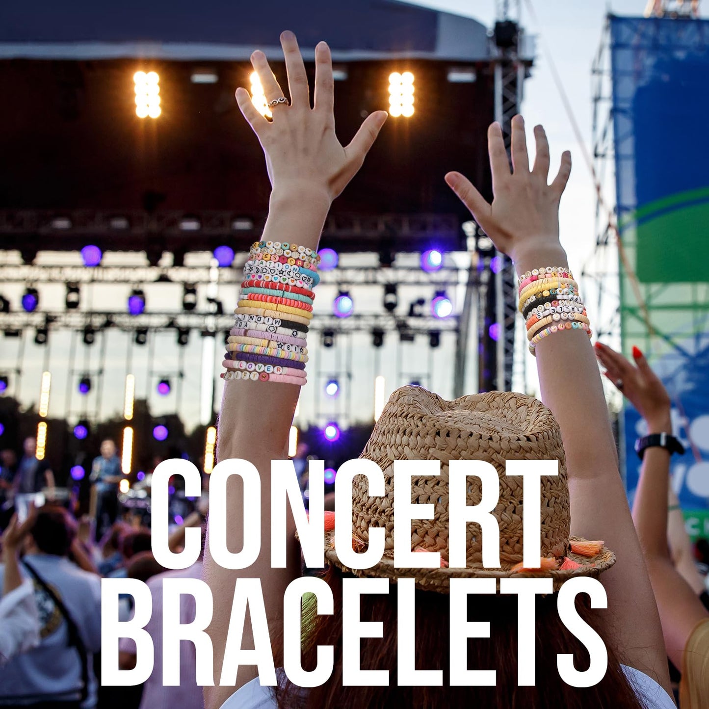 Bracelet Kit with 28 Colors, 5040 Clay Beads, 1200 Letter Beads for Jewelry Making - 4 Styles of Round Alphabet, Number, Heart & Pattern Beads