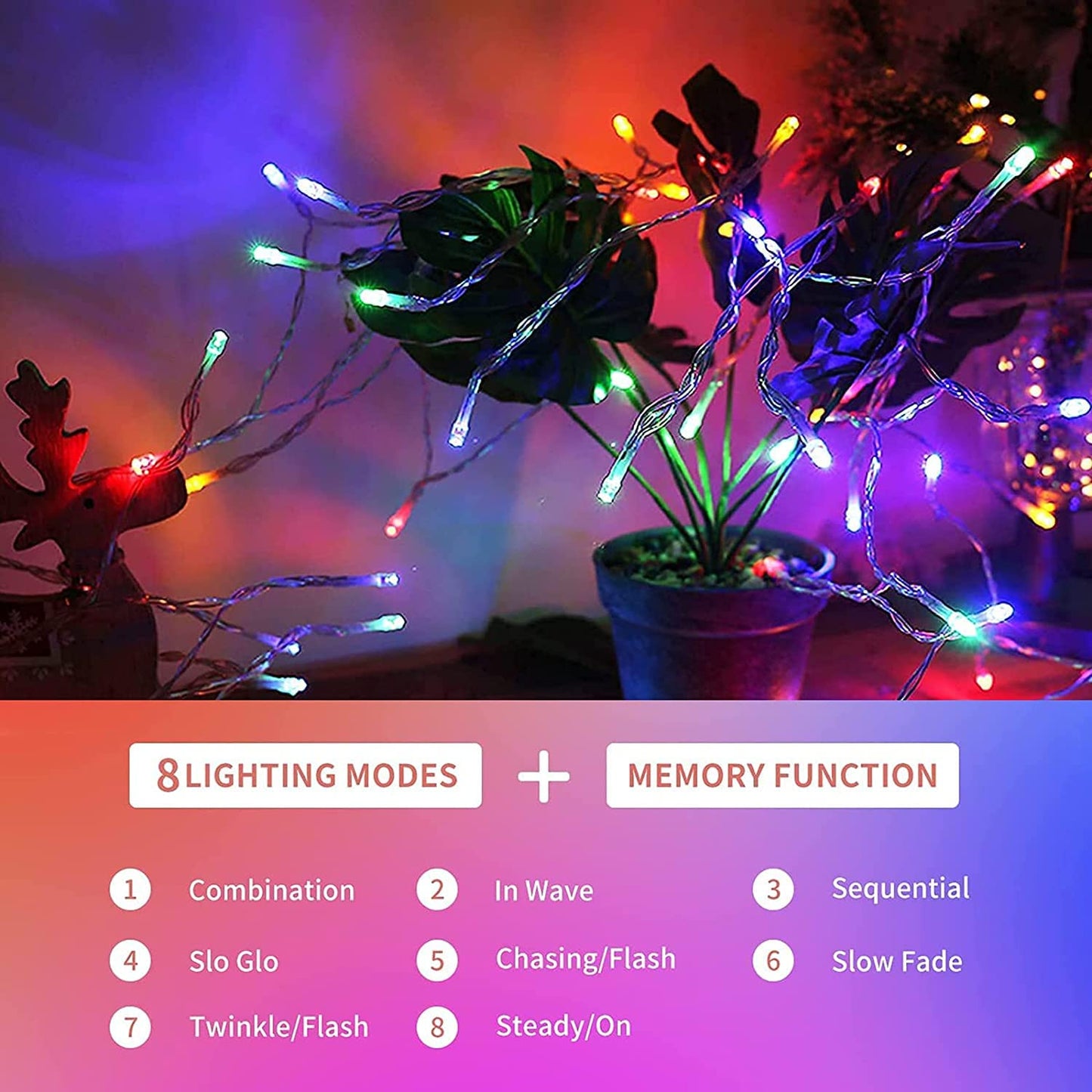 FULLBELL Easter Lights, 33 Feets 100 LED Easter Decorations Memory Indoor Outdoor Fairy Lights Spring Decor Home Bedroom Wedding Party Room Decor Tiktok Trend Items(Multi)