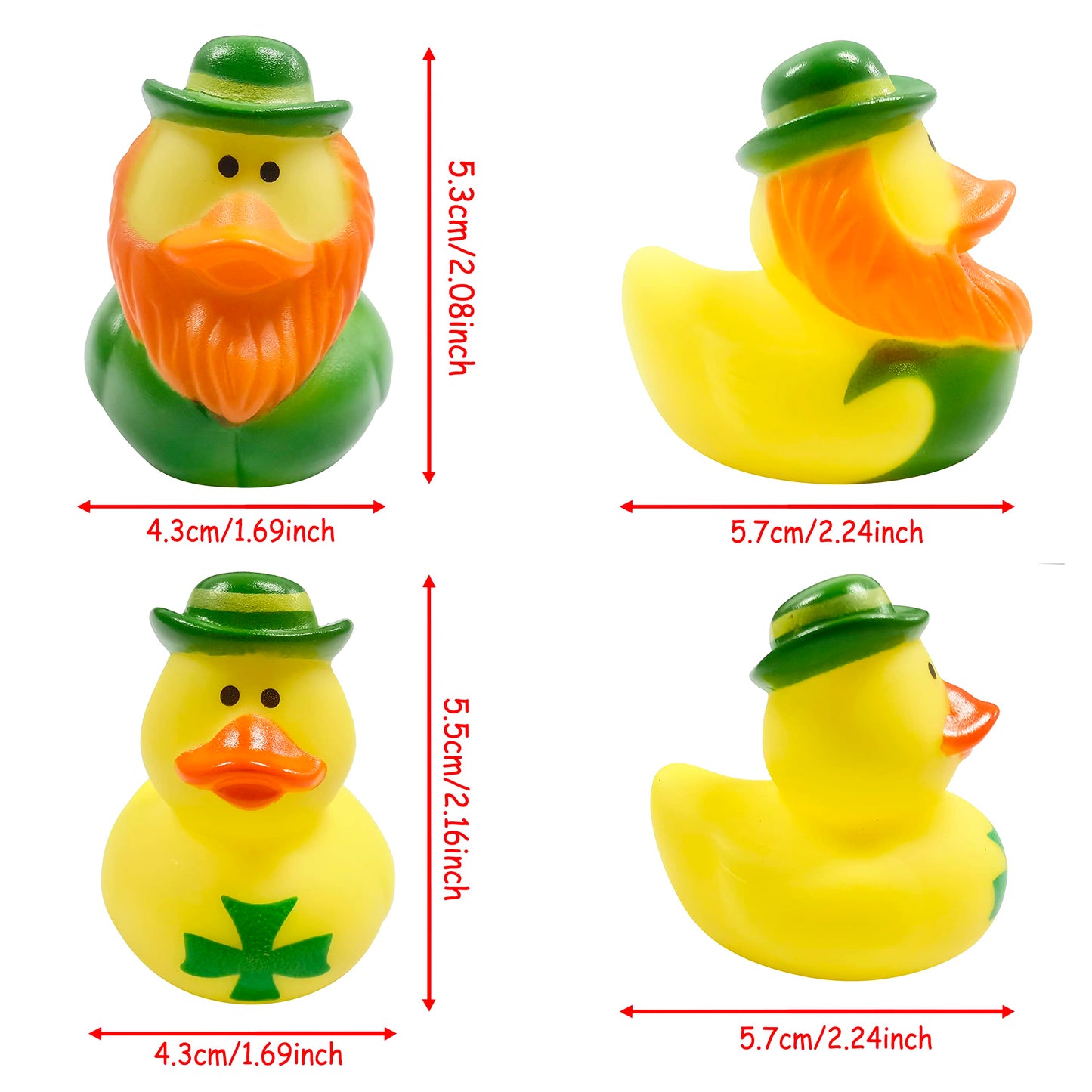 36 Pcs St. Patrick's Day Rubber Ducks,Baby Showers Accessories,Mini 2.16" Duckies Bath Toys for Kids St. Patrick's Day Party Favors,Gift Exchange (St. Patrick's Day)