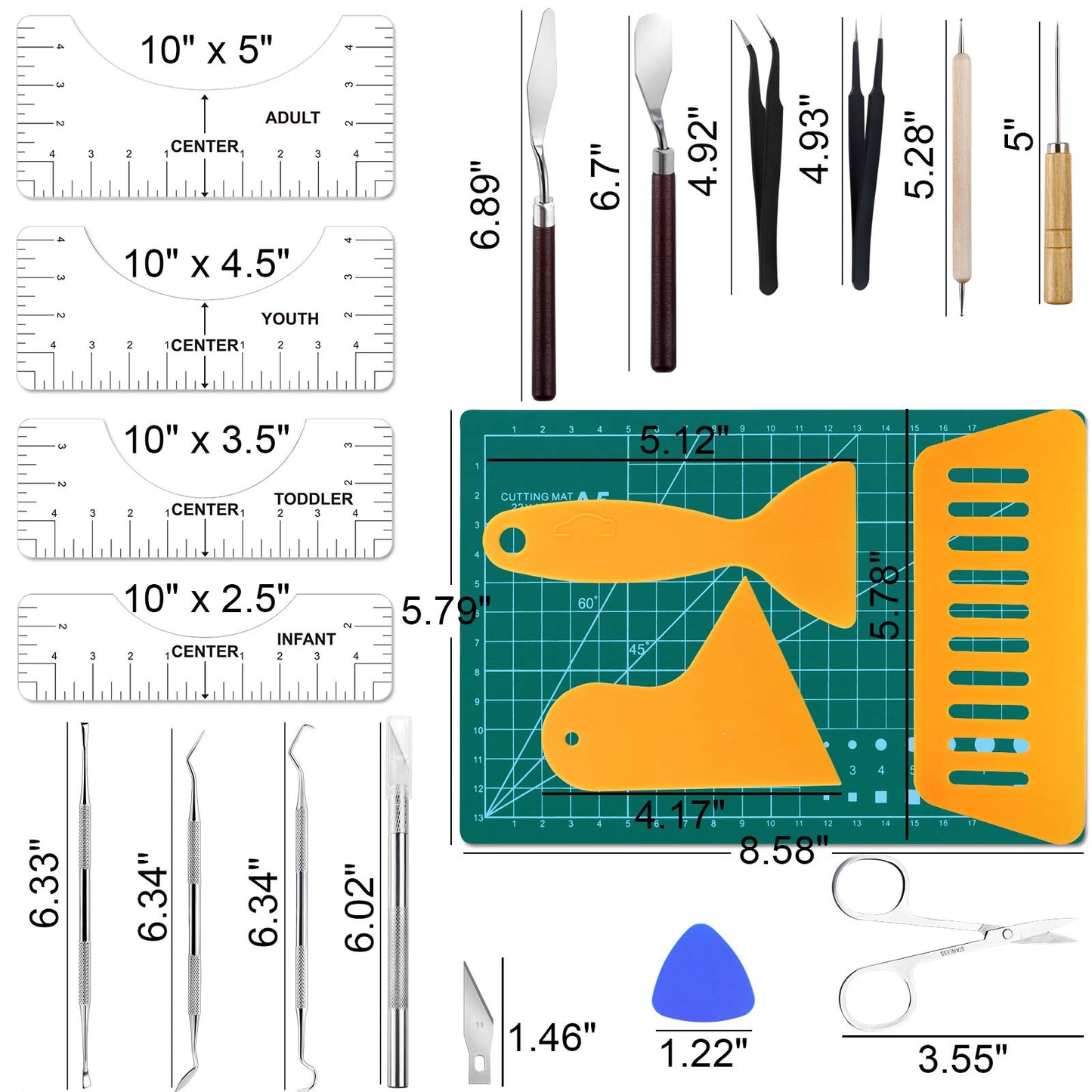 30 PCS Precision Craft Weeding Tools for Weeding Vinyl, DIY Art Work Cutting, Hobby, Scrapbook,Sewing.