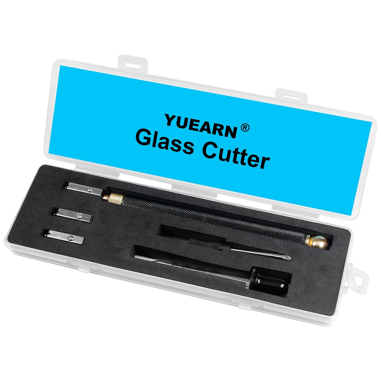 Glass Cutter(2-20mm), Glass Cutting Tool for Thick Glass, Pencil Style with Automatic Oil Feed, Carbide Tip & Ergonomic Handle for Mirrors, Tiles & Mosaics