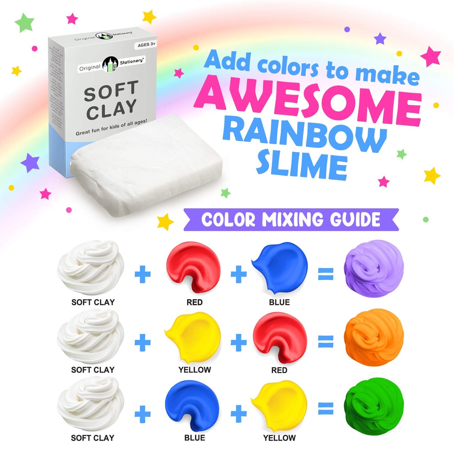 Original Stationery Soft Clay for Slime Making, Moldable Modeling Clay Slime for Art & Craft for Kids, Add to Glue and Shaving Foam to Make Butter Slime- 230 g/ 8.1 oz