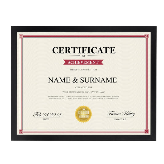 Giftgarden 8.5x11 Picture Frame Black, Certificate Award Document Diploma 8.5 by 11 Thin Frame for Wall Tabletop Display, Single