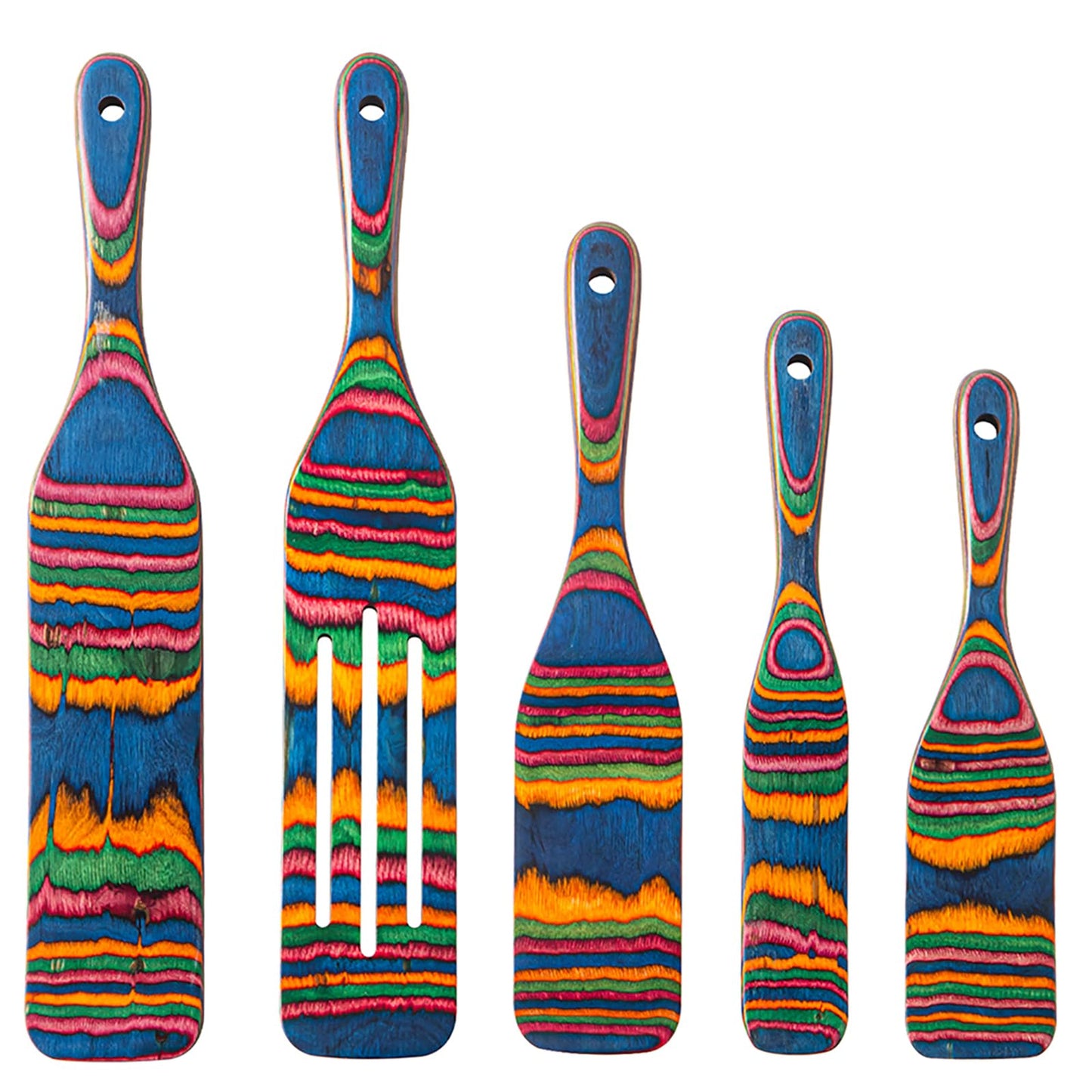 Pakkawood Spurtle Set, 5 Pcs Pakkawood Kitchen Utensils, Wooden Spoons for Cooking, Wooden Utensils for Cooking, Spurtles Kitchen Tools As Seen On Tv, Camping Cookware, Halloween Decorations