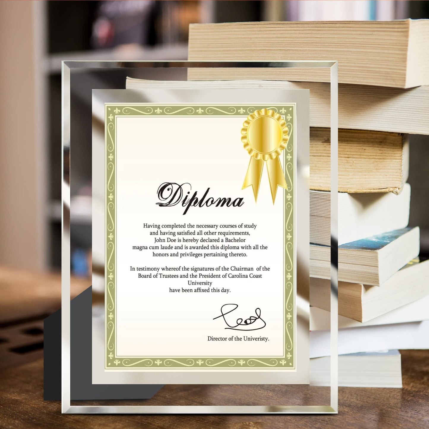 LUCKYLIFE 8.5x11 Picture Frame Glass Certificate Document Frame for Tabletop Display, 1 Pack