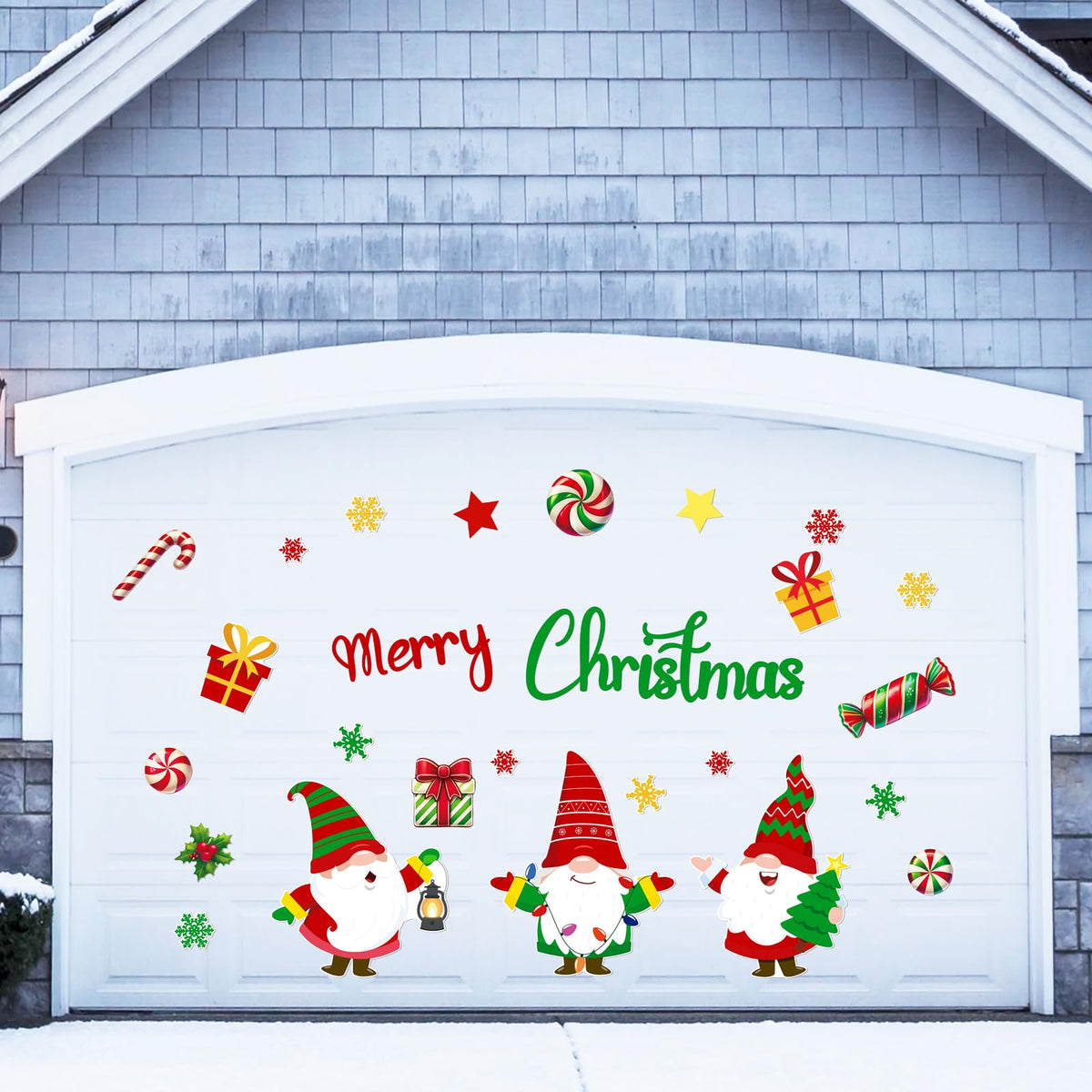 29PCS Christmas Garage Door Decorations Magnets - Gnome Merry Xmas Holiday Refrigerator Fridge Kitchen Decor