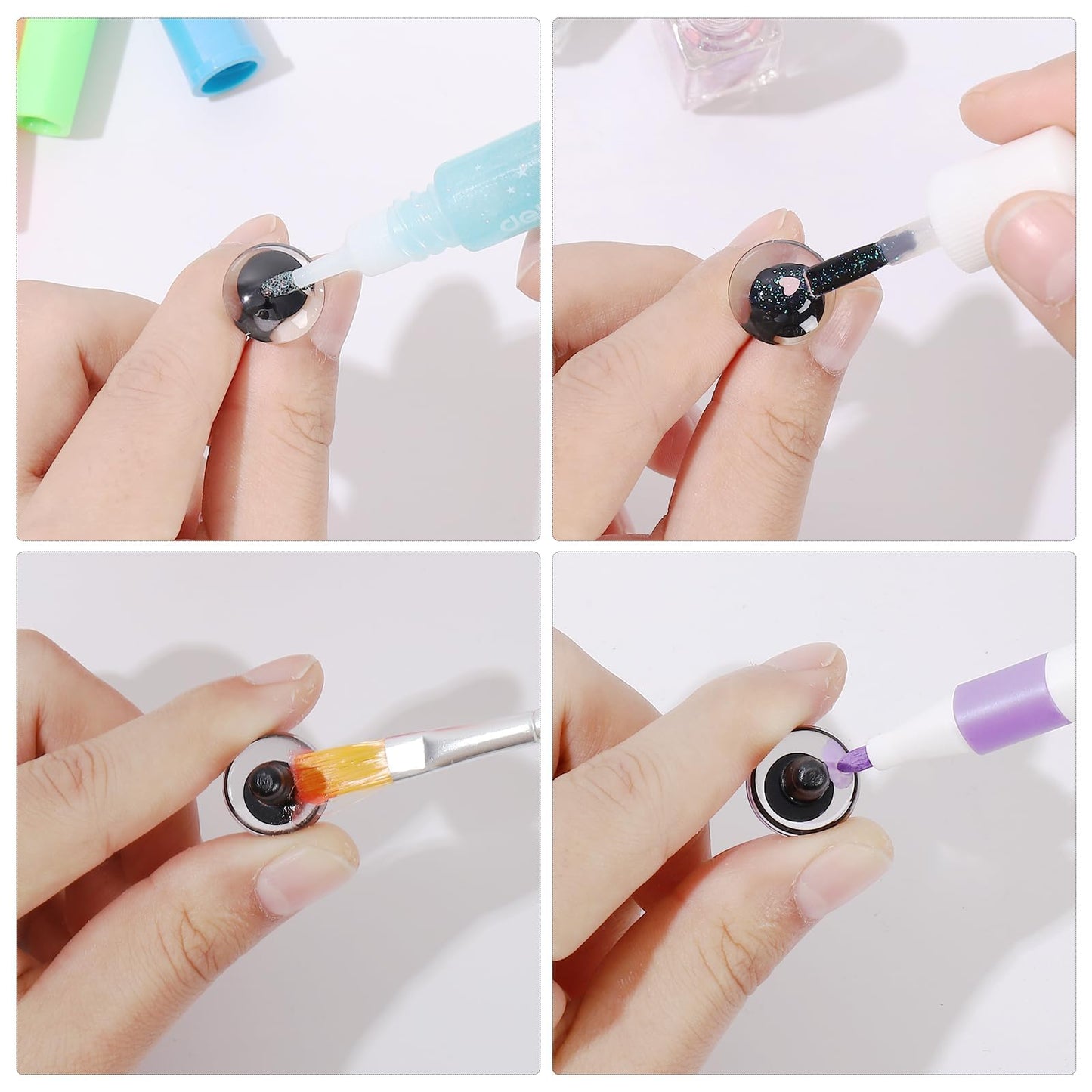 MUCUNNIA 100PCS 18mm Moon Safety Eyes for Crocheting with Washers Clear Safety Eyes for Amigurumi 3D Moon Crochet Eyes Doll Eyes for Animals Teddy Bear Crochet Toy Christmas Decorations