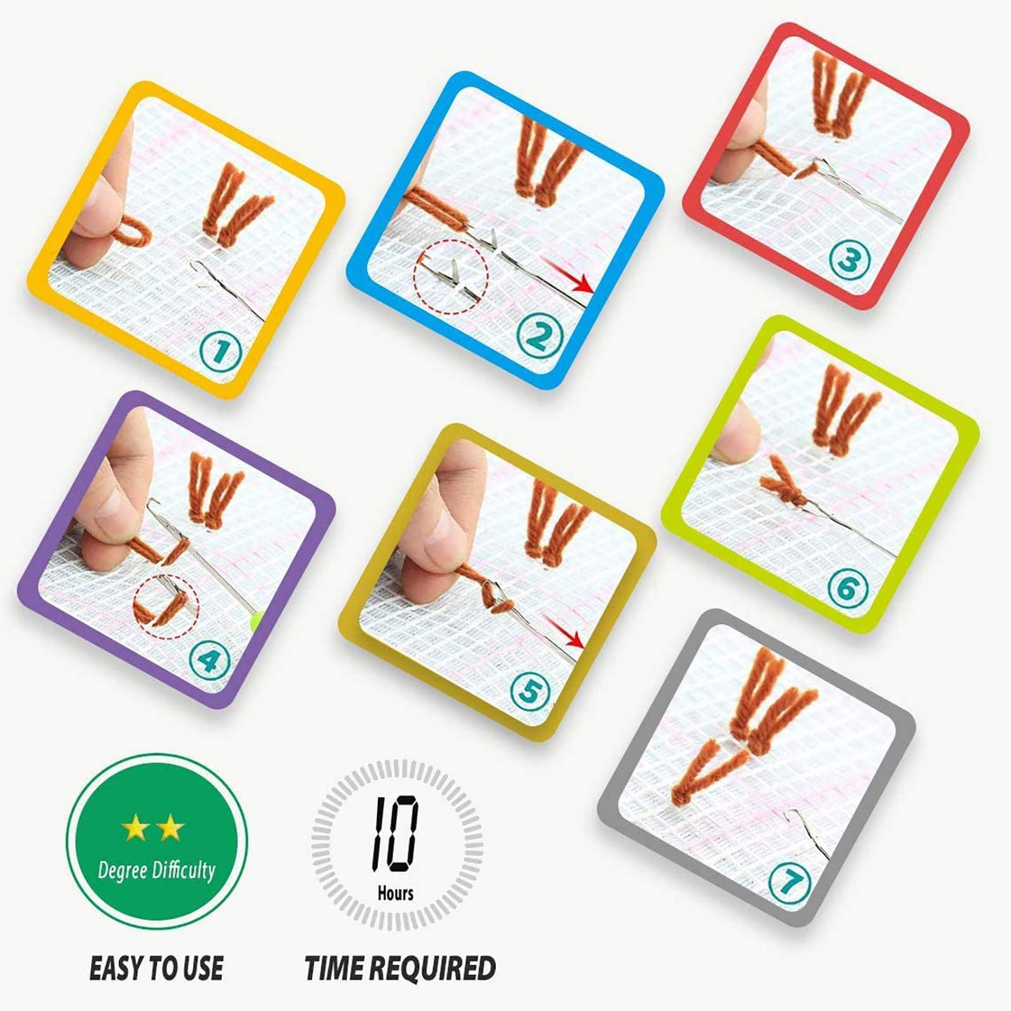 Music Latch Hook Kits Rug, DIY Christmas Latch Hook Kit for Adult Unfinished Crocheting Yarn Embroidery 20.5X15 Inch