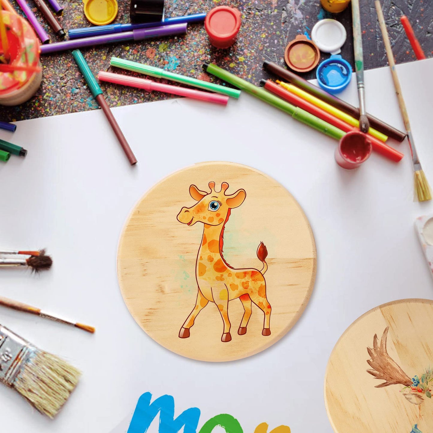 12 Pieces Unfinished Wood Coasters, GOH DODD 4 Inch Round Blank Wooden Coasters Crafts Coasters for DIY Architectural Models Drawing Painting Wood Engraving Wood Burning Laser Scroll Sawing