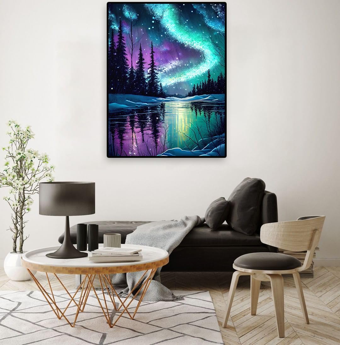 Night Stamped Cross Stitch Kits - Needlepoint Counted Cross Stitch Kits for Beginner Adult Crossstitching Printed Dimensions Scenery Patterns Stitch Embroidery Kits Arts and Crafts