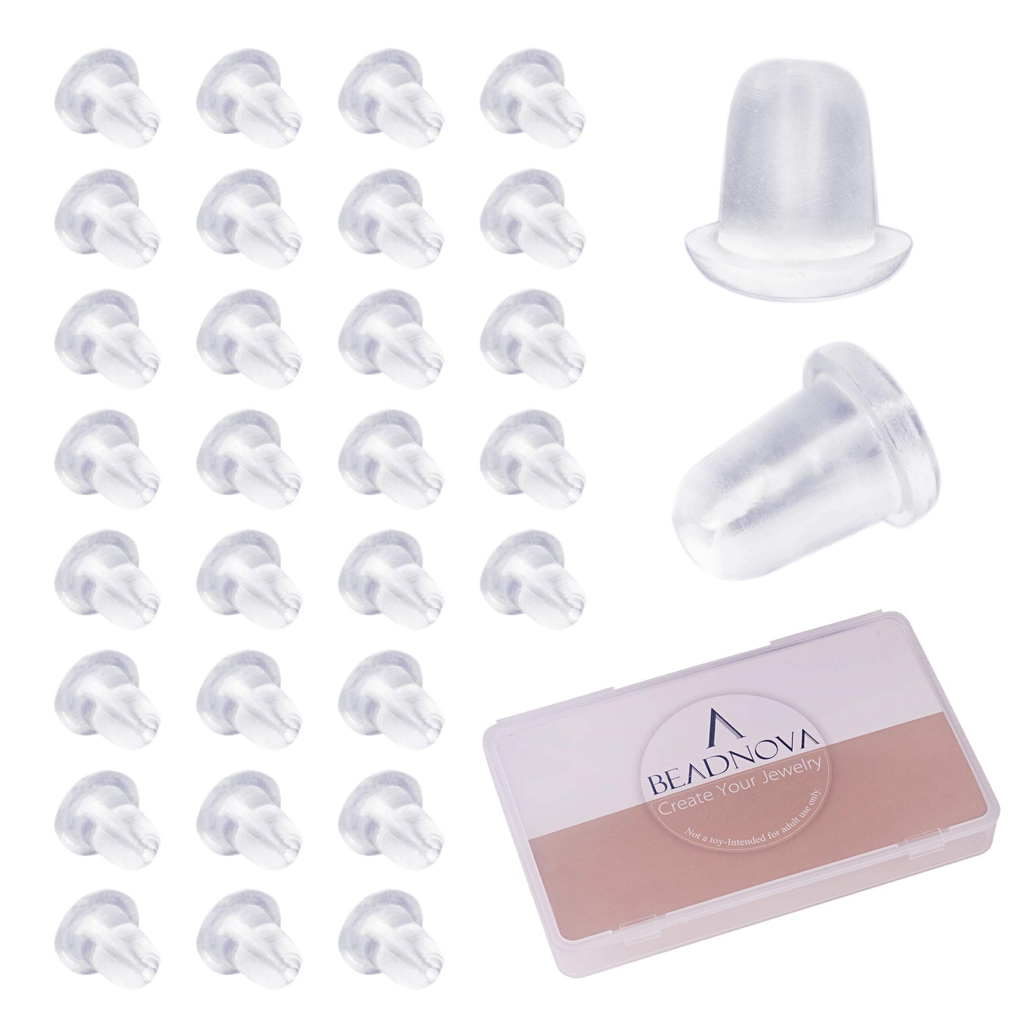 Earring Backs for Studs Plastic Rubber Clear Earring Backs Silicone Pierced Ear Studs Backings Secure Safety Hypoallergenic Earstud Stoppers for Hook Post (1000 pcs)