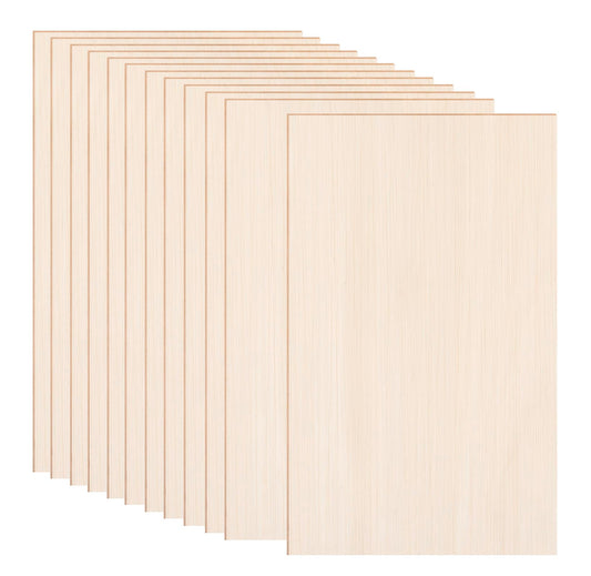 12 Pack Basswood Sheets 12x8 x 1/13 Inch Thin Plywood Balsa Wood Sheets Unfinished Wood Boards Balsa Wood Sheets for Crafts Laser Cutting Wood Burning and Drawing (12 x 8 inch)