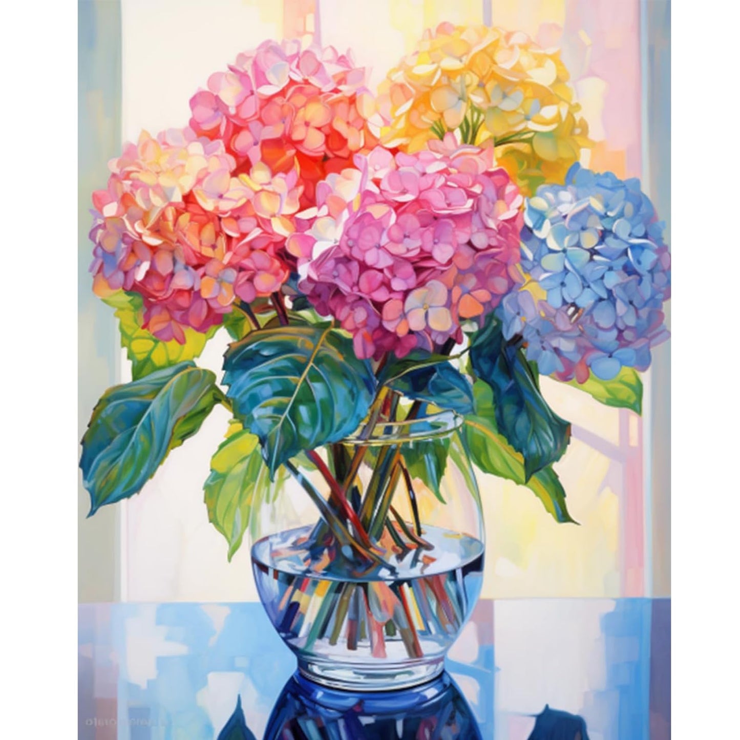 Ausanrl Hydrangea Diamond Painting Kits for Adults-Flowers Diamond Art Kits for Adults,5D Diamond Painting Flowers,DIY Full Drill Diamond Painting Flower Gem Art and Crafts 12x16inch