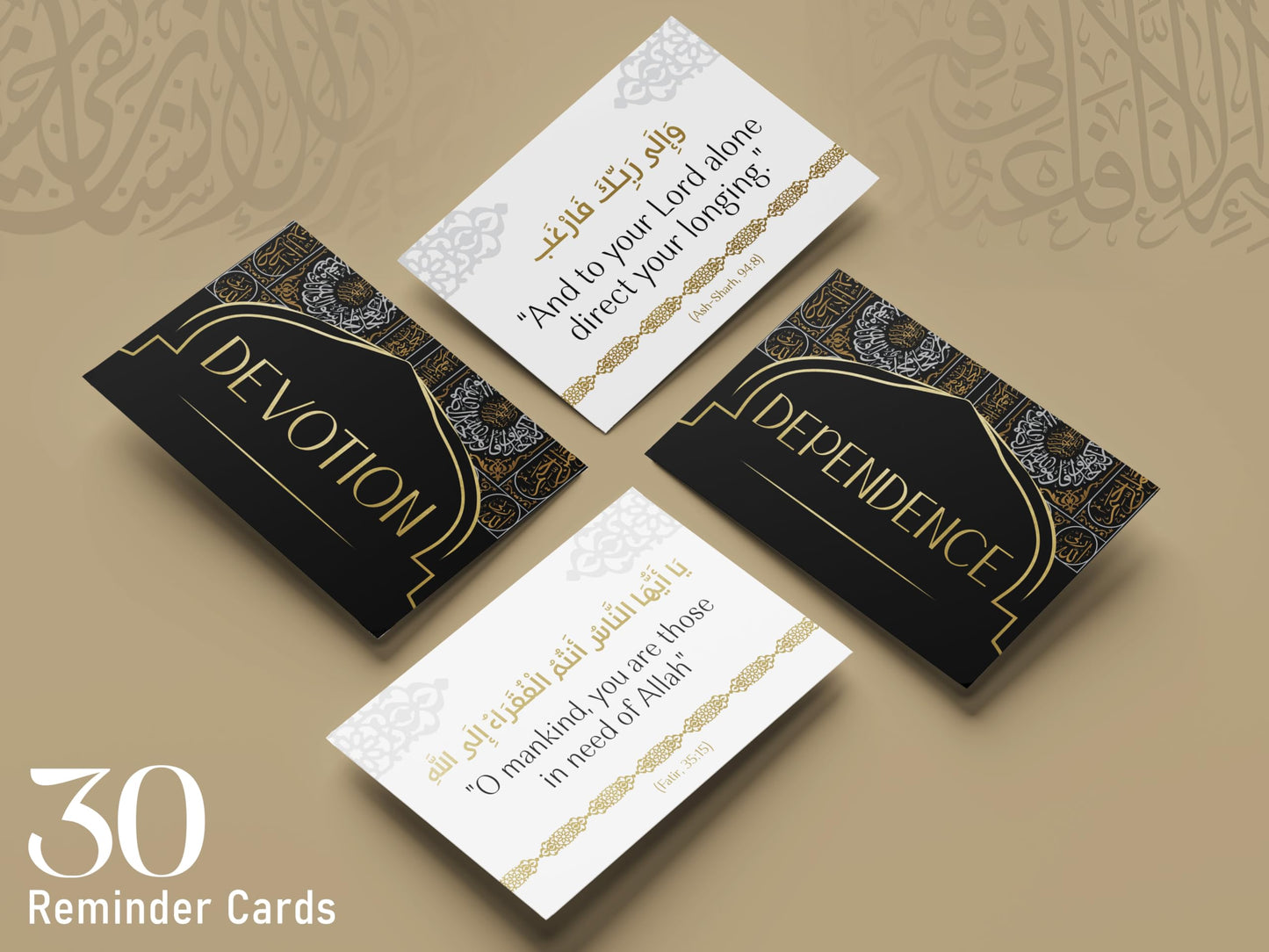 Ramadan gifts islamic quranic verses cards (30 Daily Reminders) - islamics gift for women - muslim gifts for men - ramadan decorations for home 2026 - ramadan dua cards - eid gift islamics decor