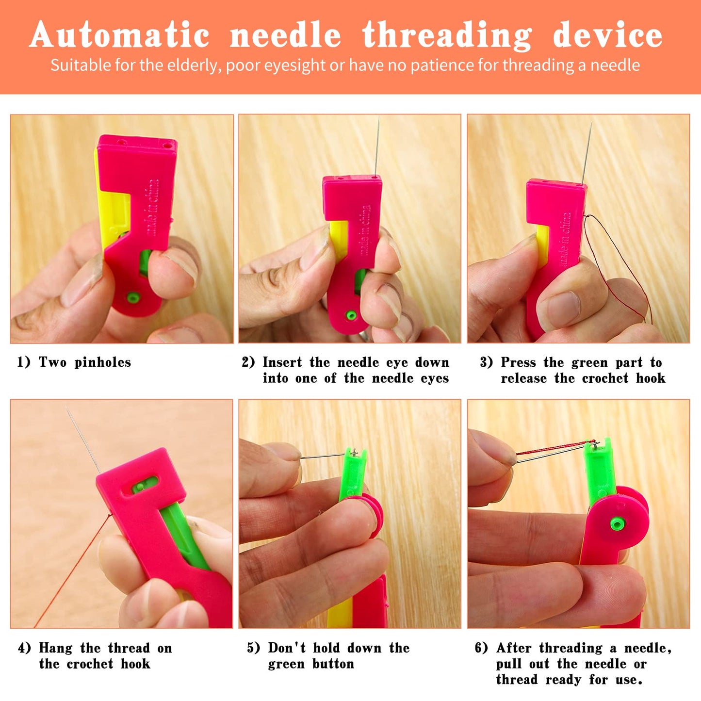 Fedmut Needle Threaders Set, 34 Pcs Needle Threader Tool for Hand Sewing, Craft, Embroidery & Machine Sewing