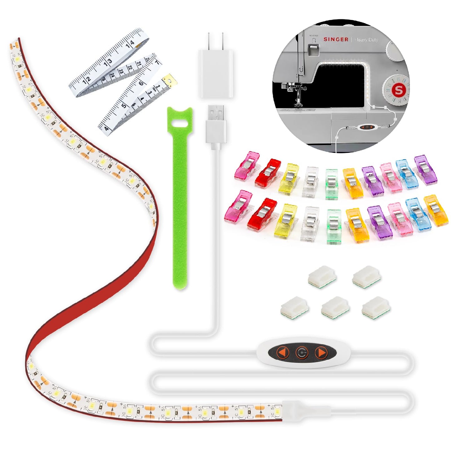 Sewing Machine Light Strip Sewing Machine Lights LED Strip LED Sewing Machine Light Strip, Adhesive LED Sewing Light Strip Multi Level Dimmable Decorative Light Strip, Suitable for Sewing Machines