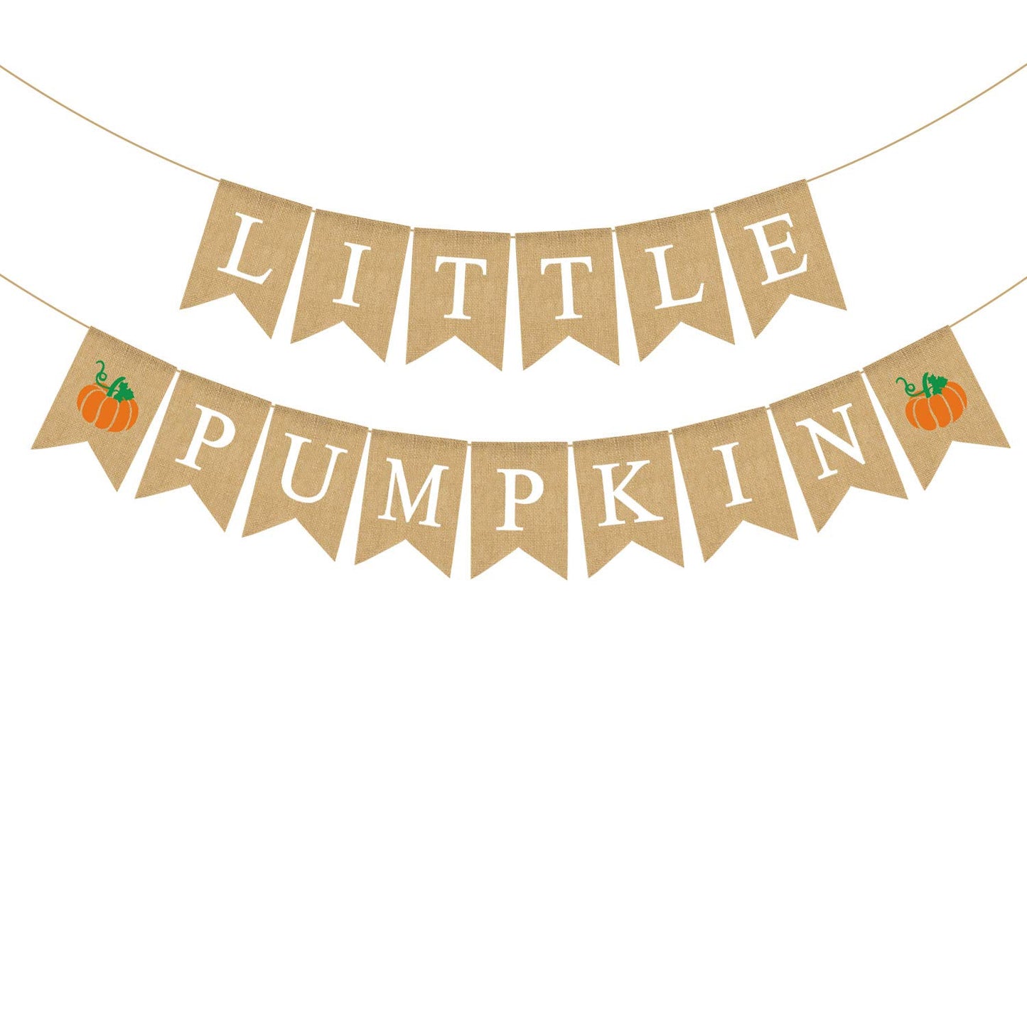 Jute Burlap Little Pumpkin Banner Fall Baby Shower Gender Reveal Birthday Party Garland Decoration