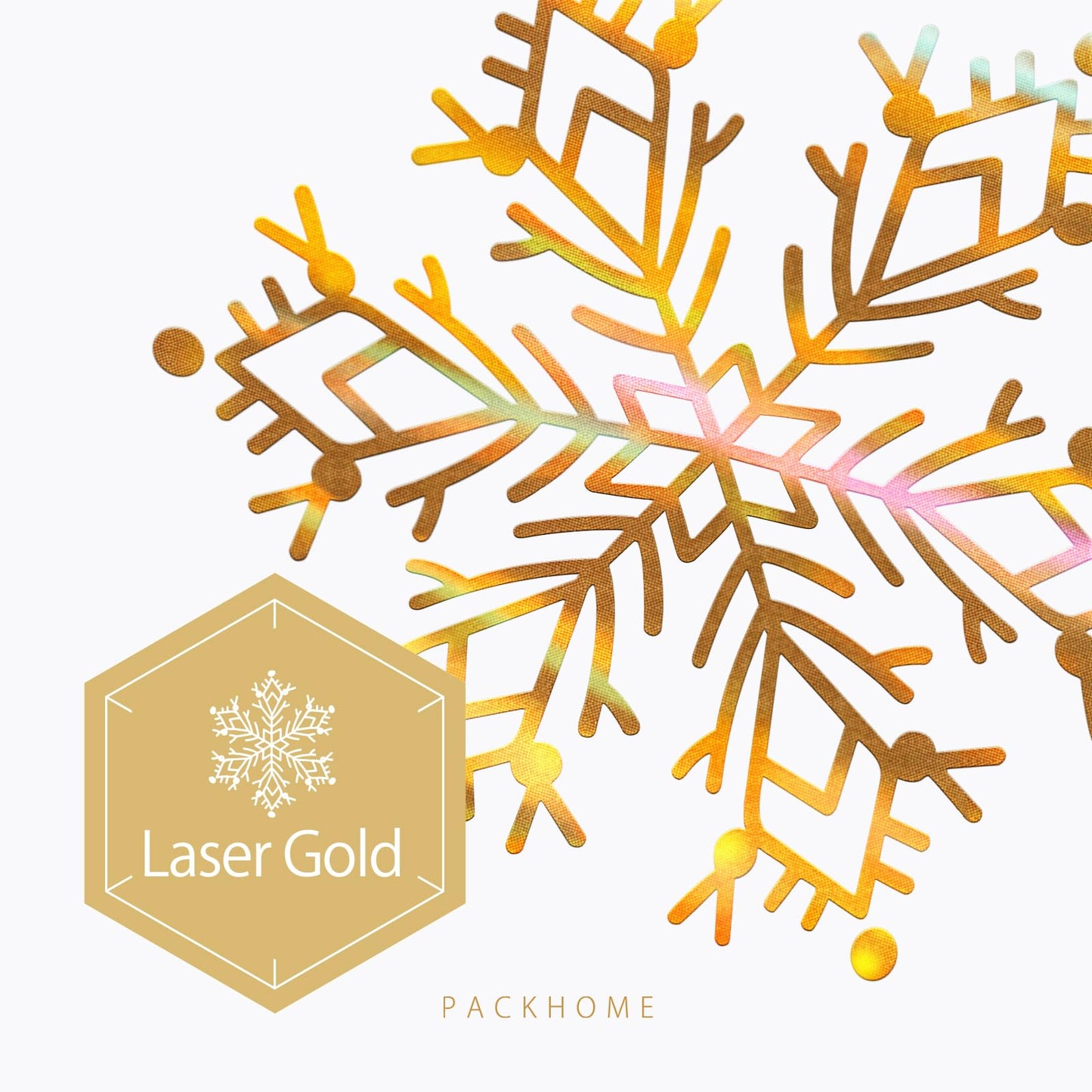 PACKHOME Christmas Gift Box with Lid 9x6.5x3.8 Inches, Rectangle Collapsible Box with Magnetic Lid for Gift Packaging (Gold Snowflake Pattern)