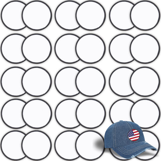 30 PCs Sublimation Patches - Iron On Blank Patches for DIY Crafts Hats Caps Backpack Uniforms (Round / 30PCs)