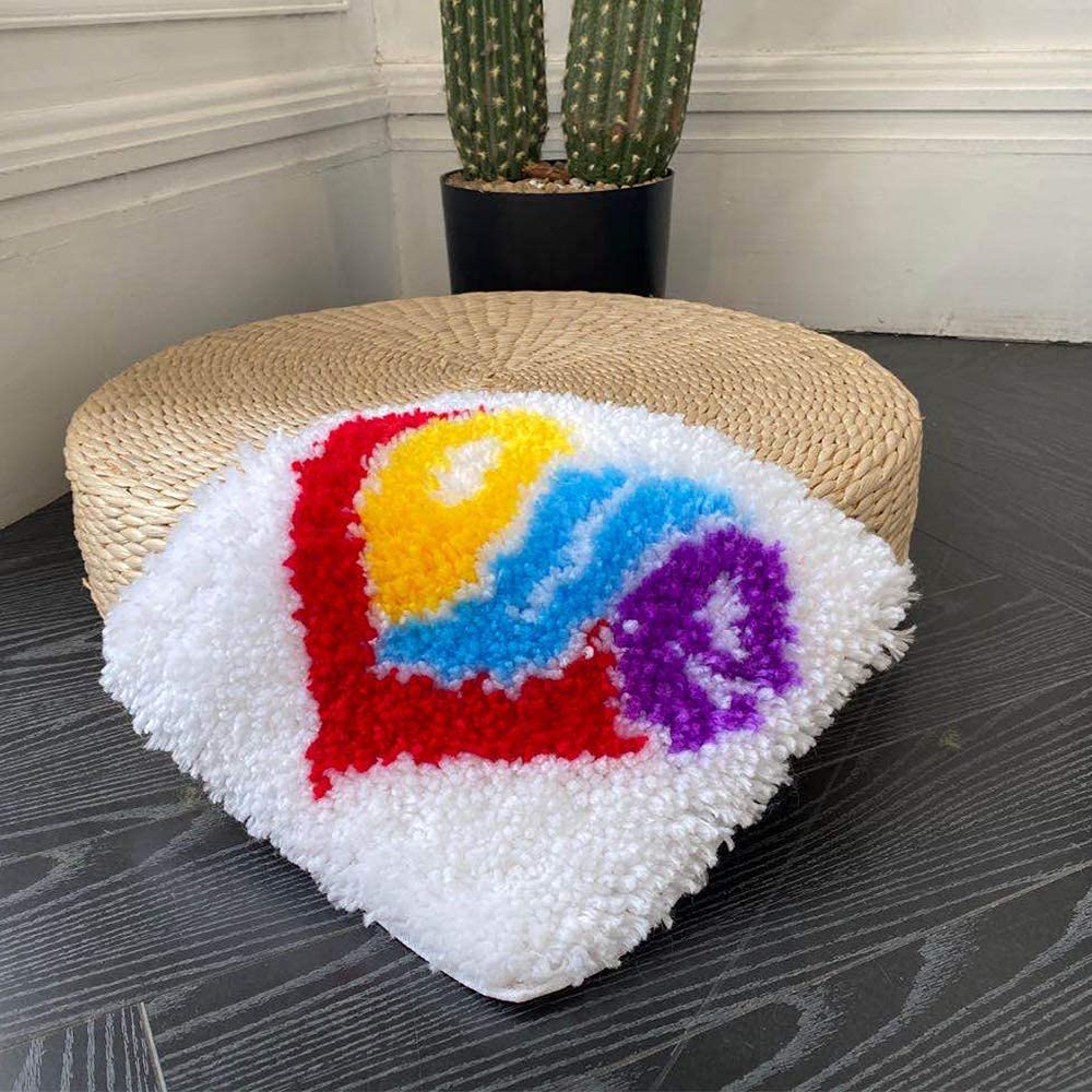 ZuoAnLF Latch Hook Kits for Adults Kids,Soft Simple Embroidery DIY Latch Hook Craft Kit with Printed Pattern Include Latch Hook10x10 Inch (Love)