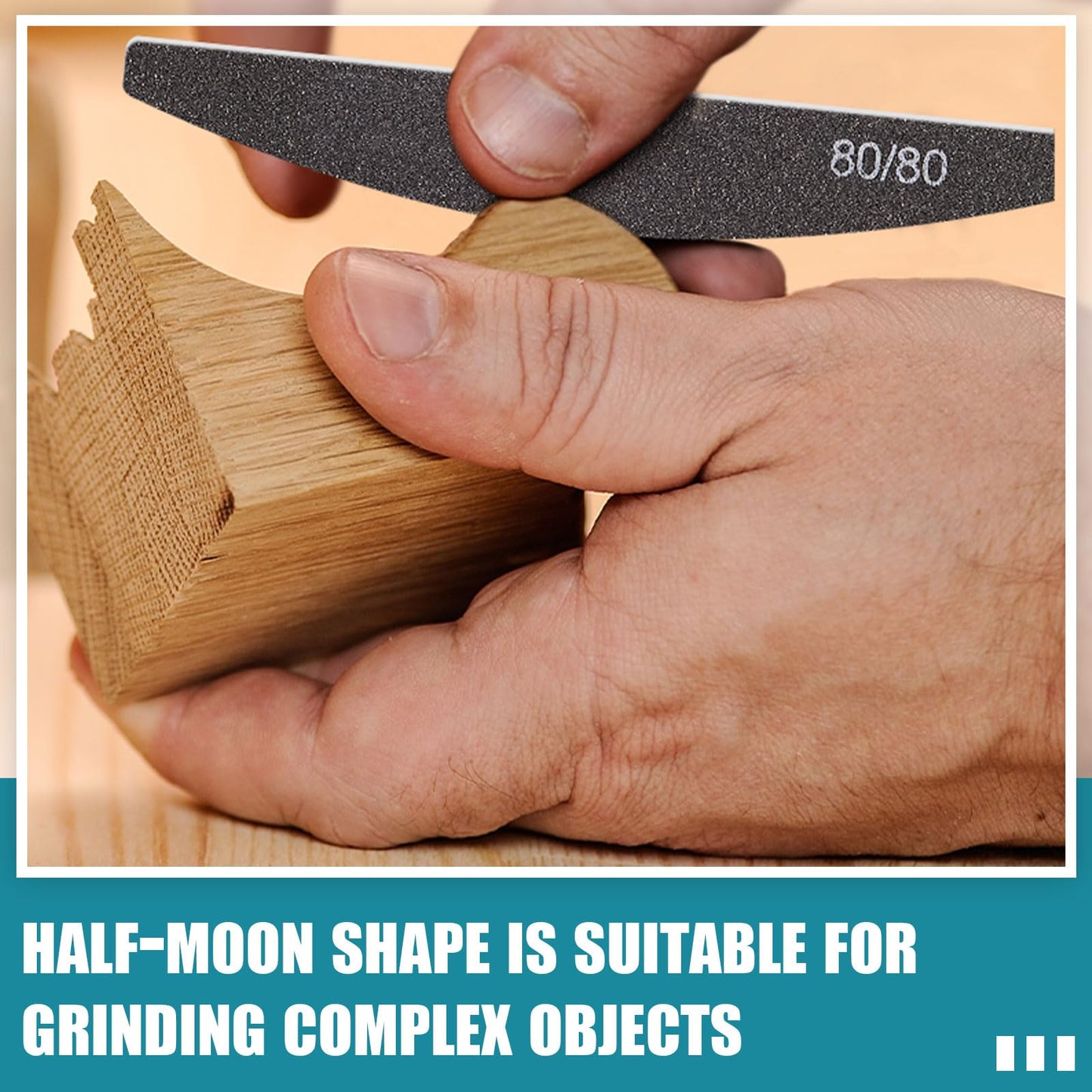 Honoson 20 Pcs Sanding Sticks for Plastic Models Polishing Sticks Assorted Metal and Wood Sanding Tools Accessory for Model Craft Amateur Beginner(Low Grits Rating,Moon Style)