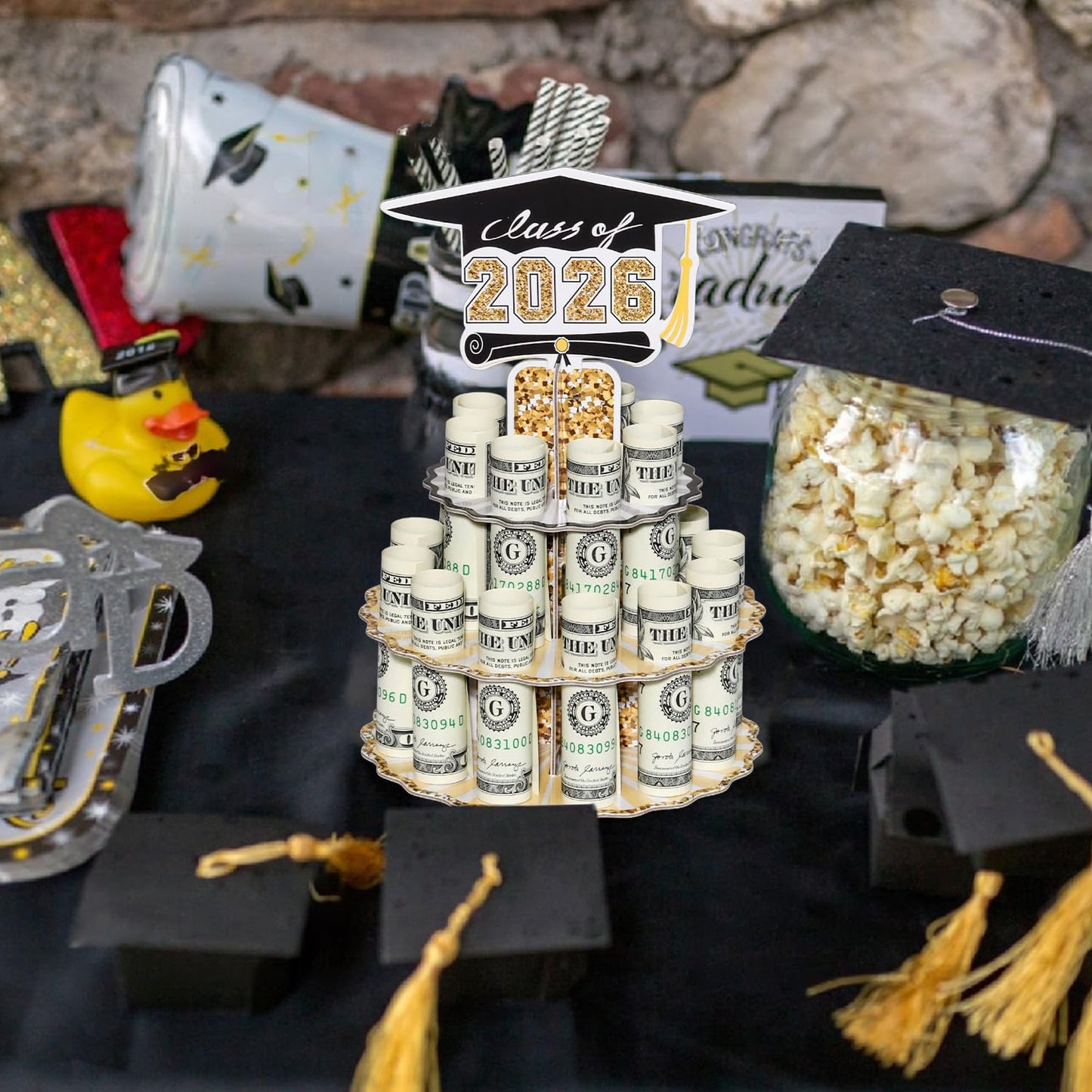 Crafterlife Graduation Money Holder for Cash Gift, 2026 Graduation Gifts Money Holder Leis Cash Cake for Congrats Class of 2026 Graduation Party Supplies (1 pcs)