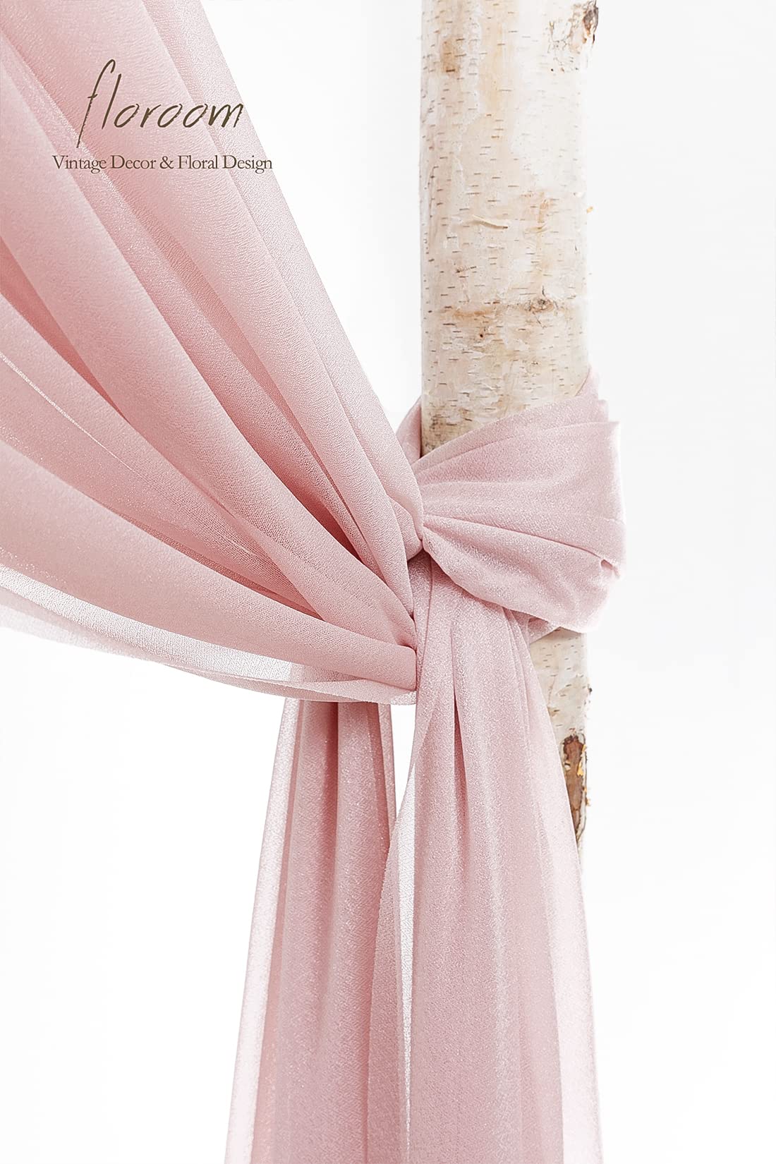 Wedding Arch Draping Fabric 2 Panels 20Ft Dusty Rose Chiffon Fabric Drapes Arbor Drapery Wedding Ceremony Reception Swag Decorations