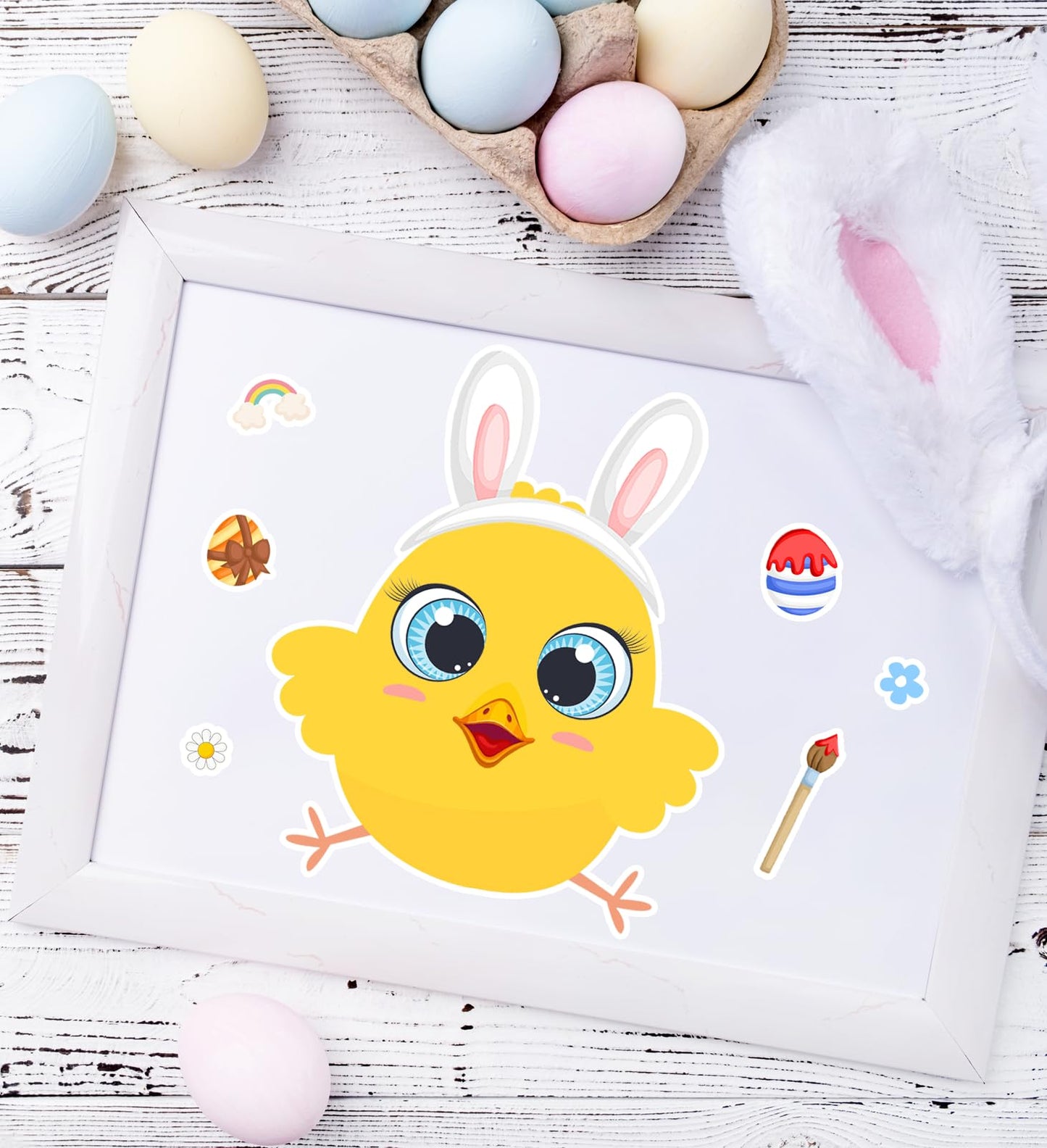 Easter Stickers - DIY Happy Easter Egg Bunny Sticker for Kids, Easter Crafts Stickers Kids Game Toys Gift Party Favor Supplies(24 Sheets)