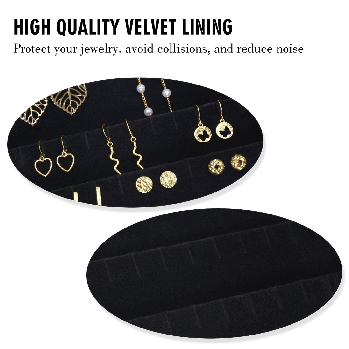 Bivisen Earring Organizer Tray, Jewelry Tray with Lid, Earring Storage Box, and Jewelry Display Case, Keep Your Earrings Organized and Secure with This Stylish and Functional Earring Tray (Black)