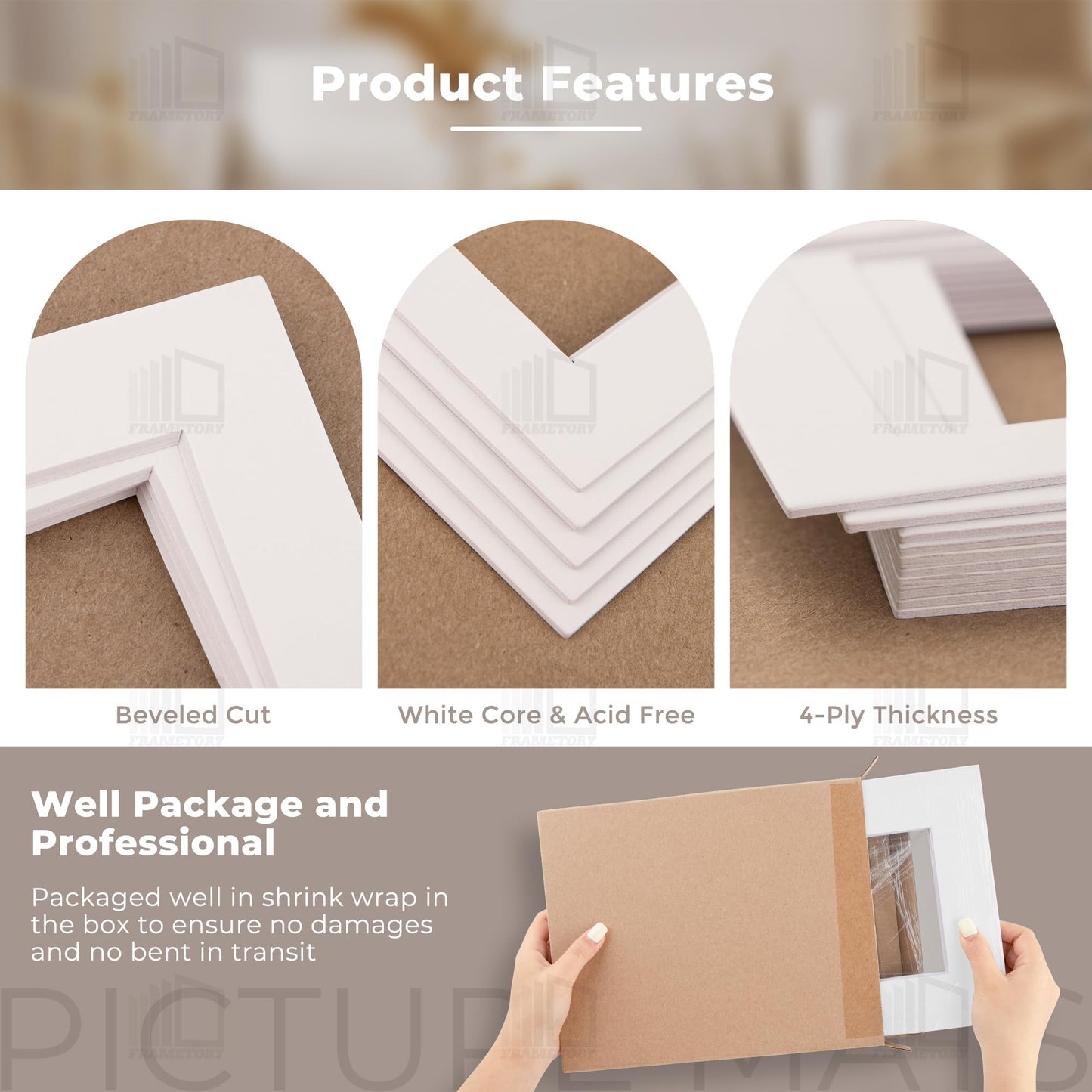 11x14 White Pre-Cut Picture Mats for 8.5x11 Photos, Prints, Artworks - White Core Bevel Cut 8x10.5 Openings Acid Free Frame Mattes 1.4Mm Thickness - Pack of 12