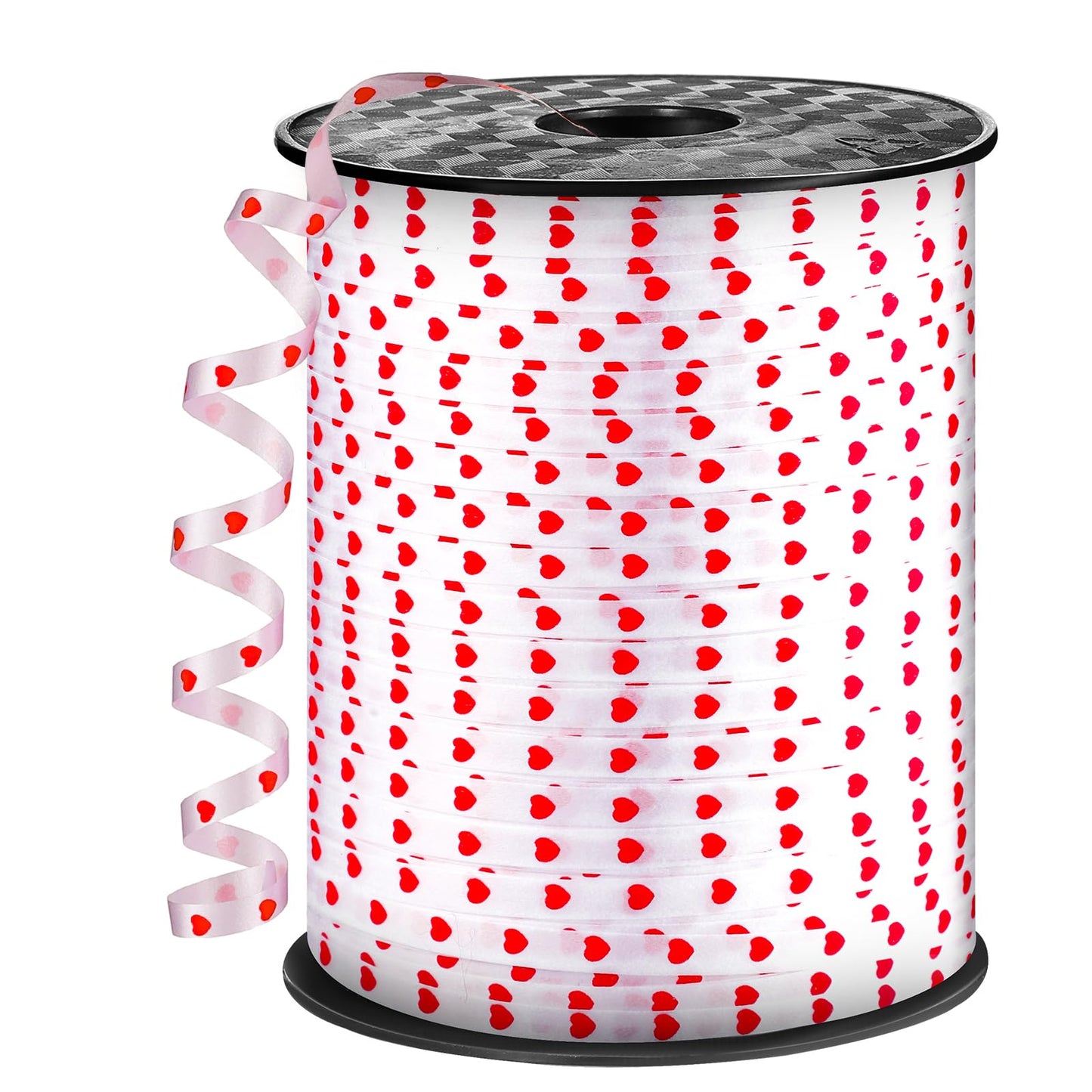 600 Yards Valentine Curling Ribbon 1/5 Inch Heart Ribbon White Red Balloon String Ribbons for Gift Wrapping Birthday Party Valentine's Day Decorations