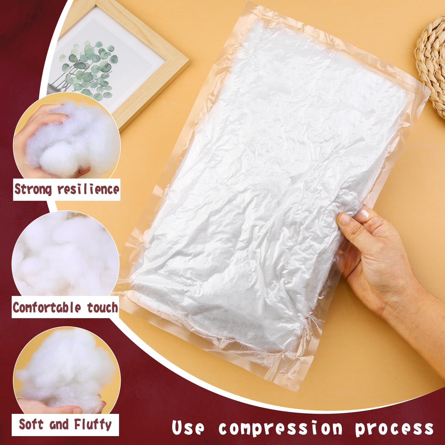 BUTUZE 5.29oz/150g Polyfill Stuffing Fiber Fill, White Premium Fiberfill Stuffing for Craft, High Resilience Crochet Stuffing, Stuffing for Stuffed Animals, Cotton Batting, Recyclable