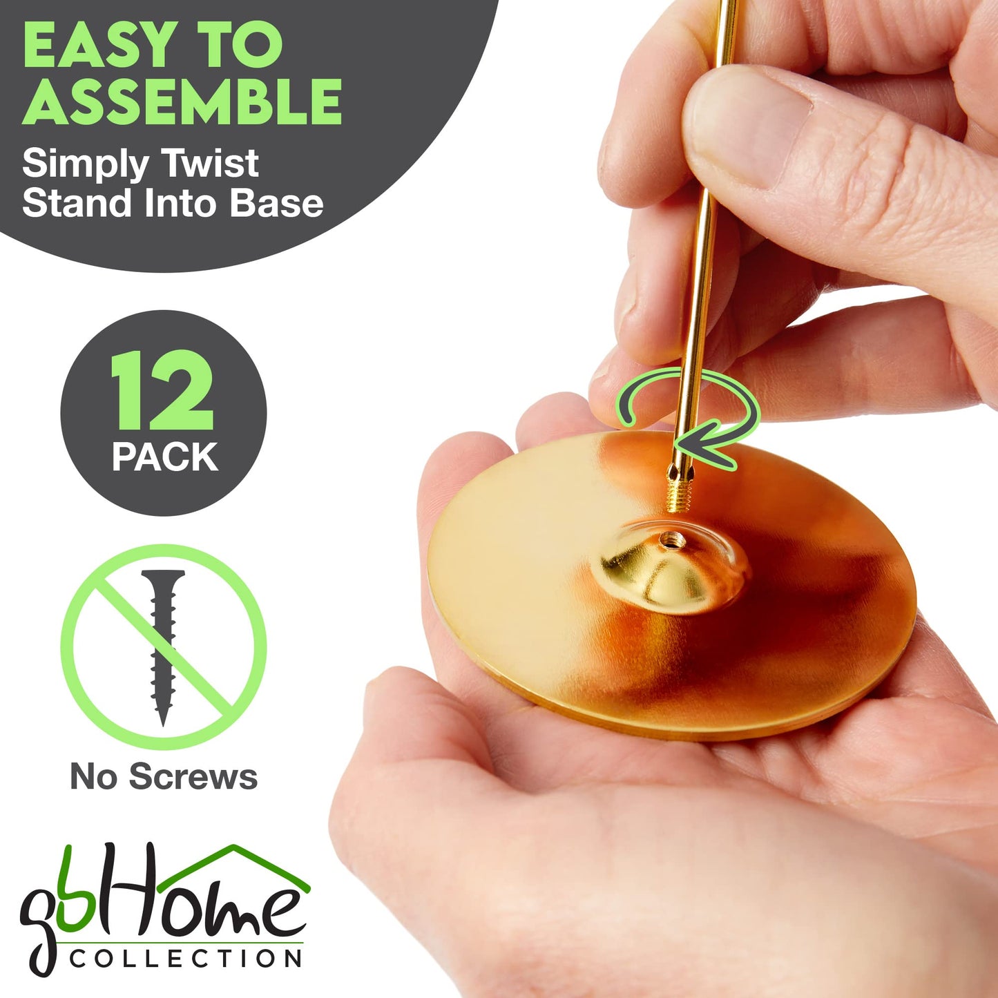 Gray Bunny Metal Table Number Holders, 12 Pack, 8 Inches, Gold Place Card Holders, Picture Holders for Tables, Table Card Holders for Wedding Table Numbers, Table Number Stands, Table Sign Holders